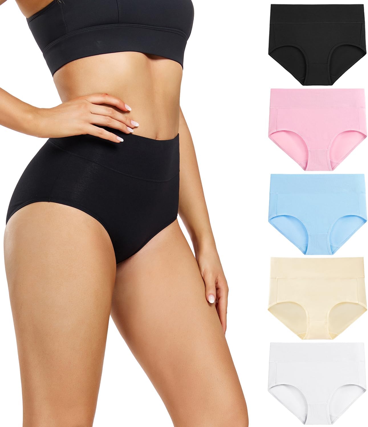 wirarpa Ladies Knickers, Special Full Briefs for Women, High Waisted Cotton Unde...