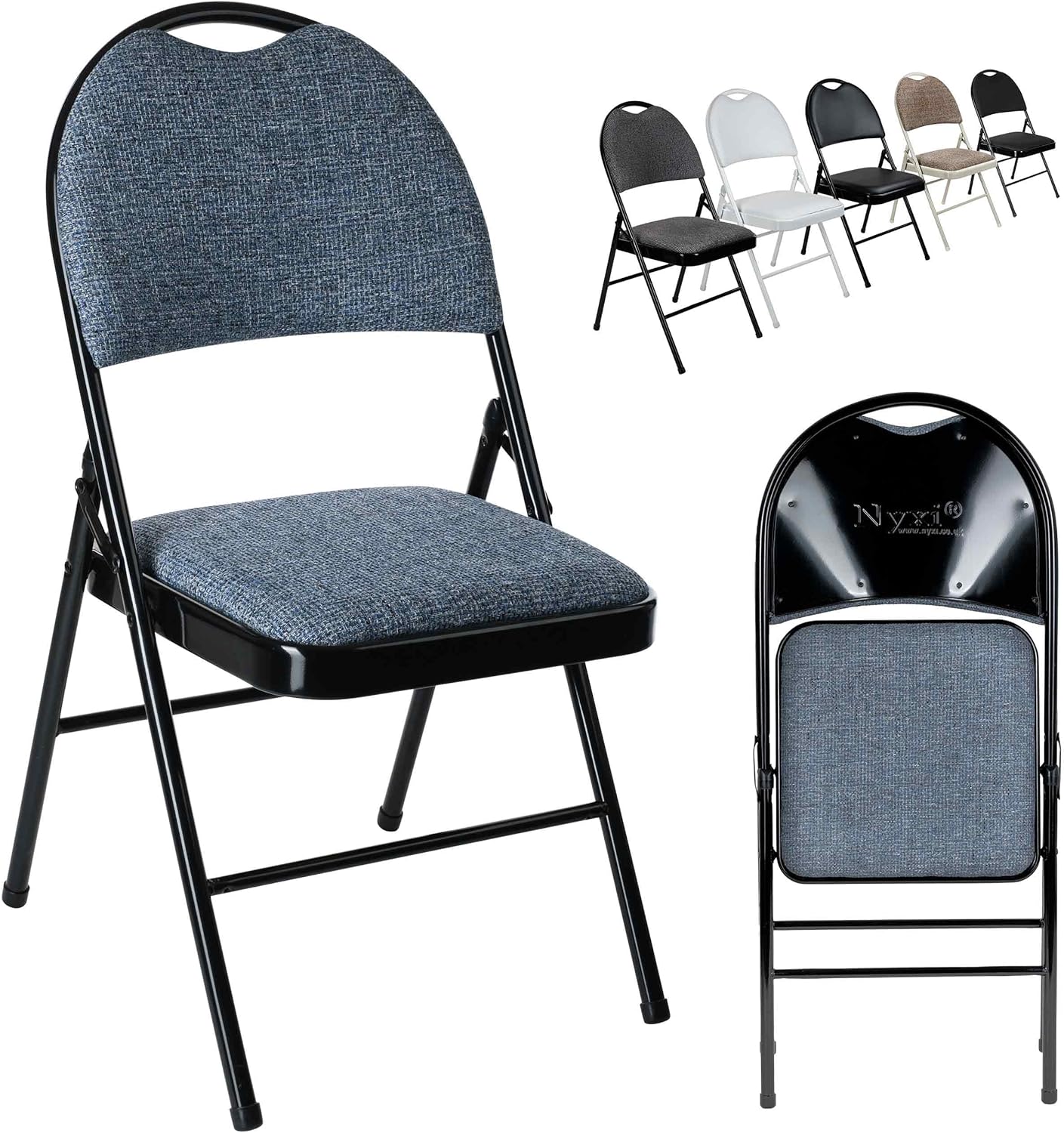 Nyxi Folding Chairs, Premium Quality with Padded Fabric or PVC Seats, Special Fo...
