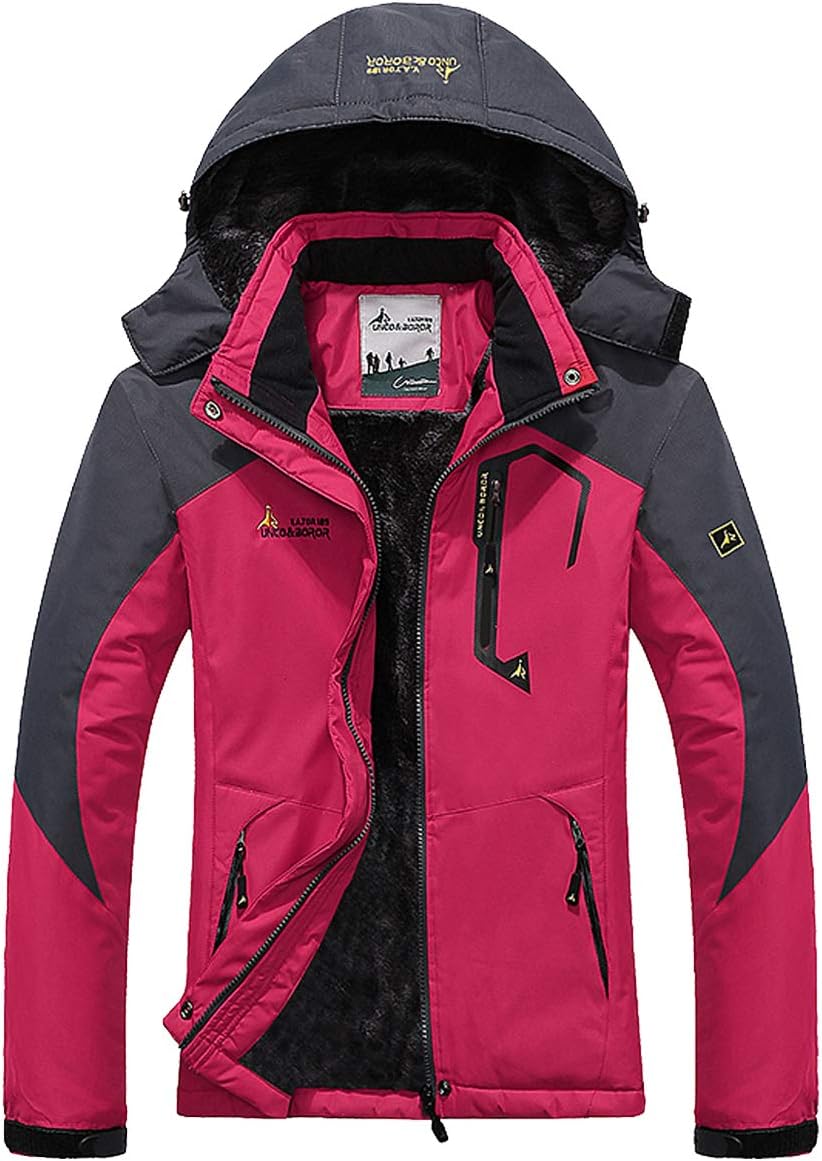 Donhobo Womens Waterproof Jacket, Special Winter Warm Fleece Jacket With Hood, H...