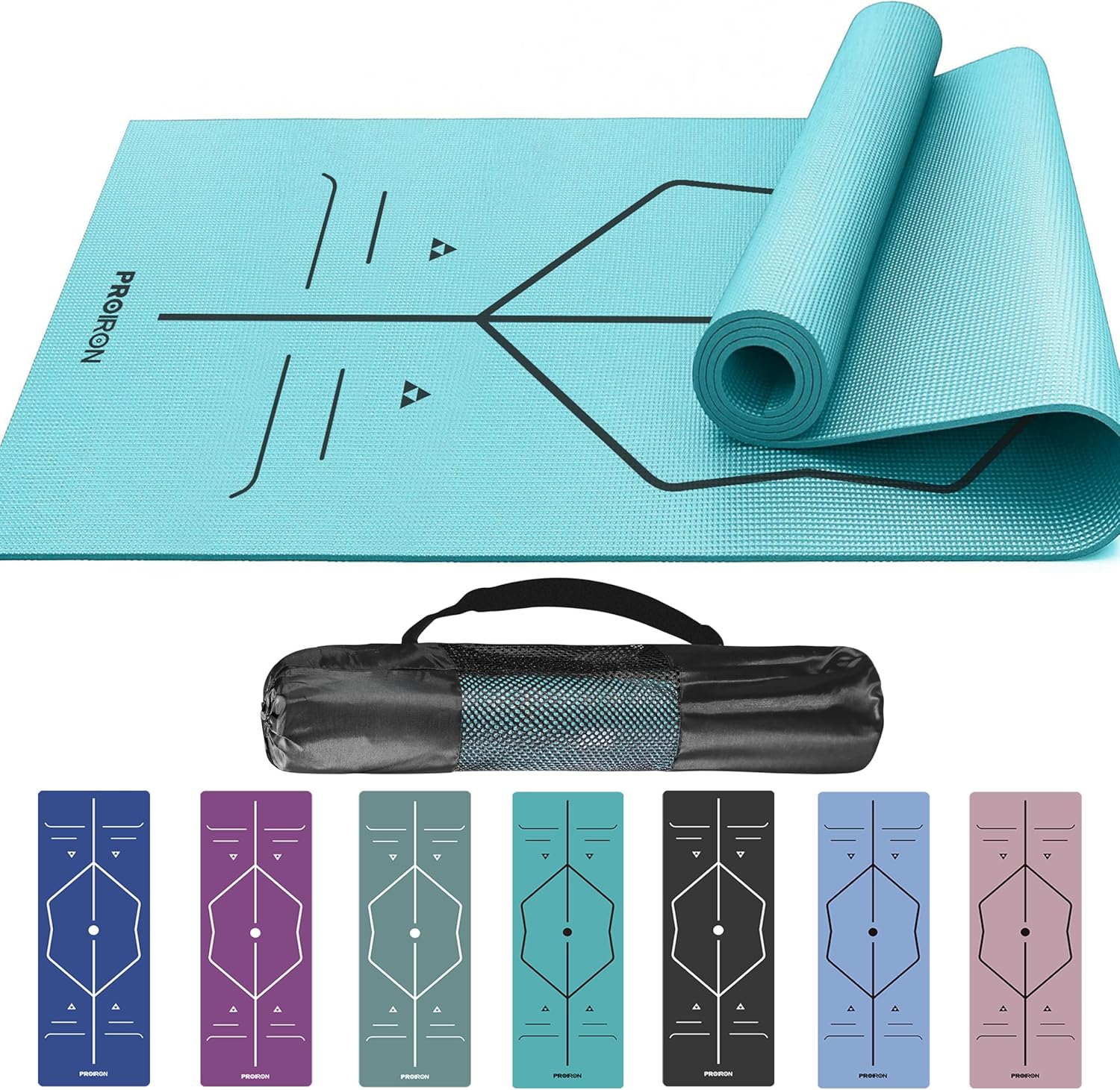 PROIRON Yoga Mat with Premium Alignment - Extra Yoga Bag Included - Comfort Eco...