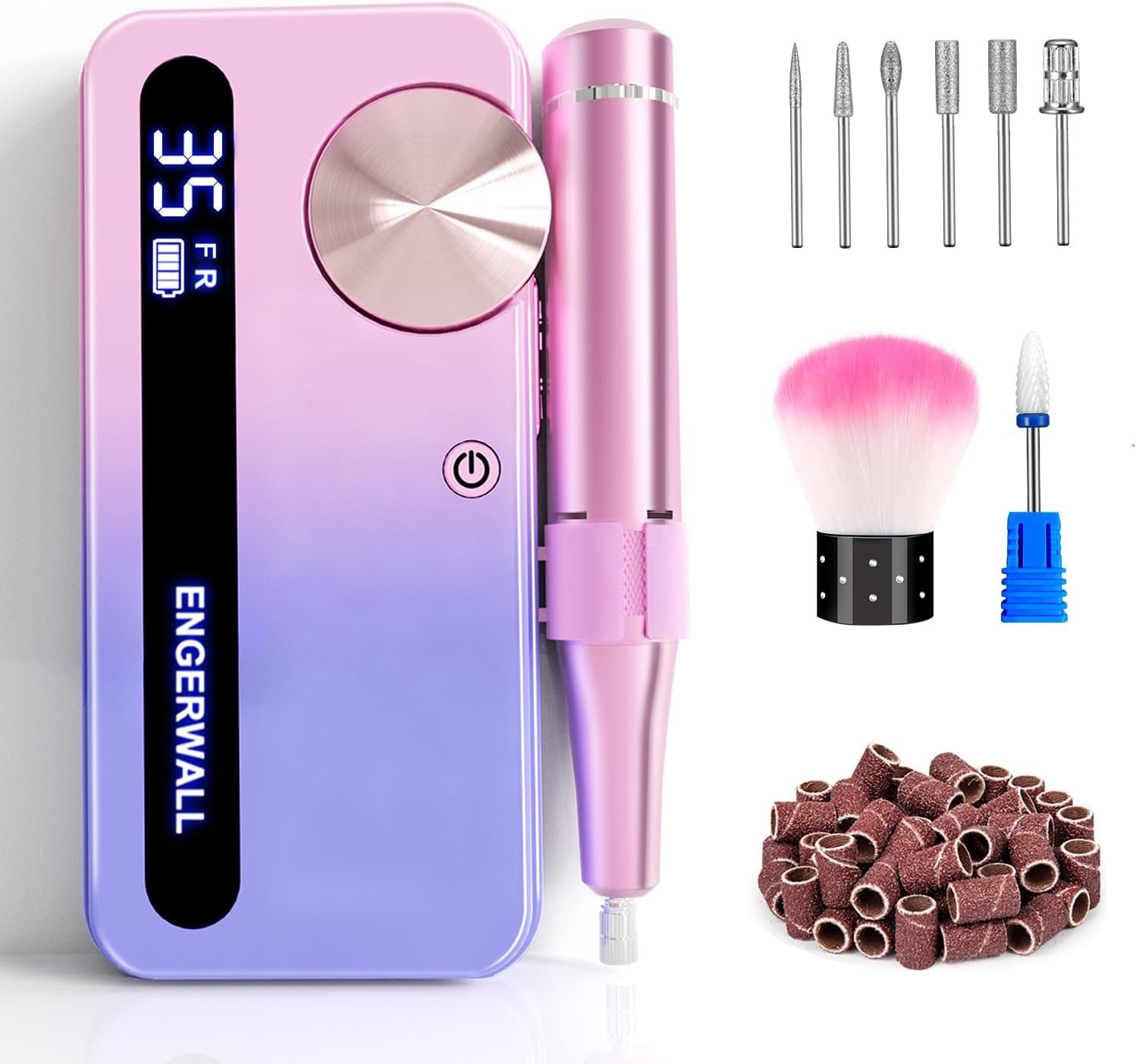 ENGERWALL Rechargeable Nail Drill, Special Cordless Electric Nail File Machine f...