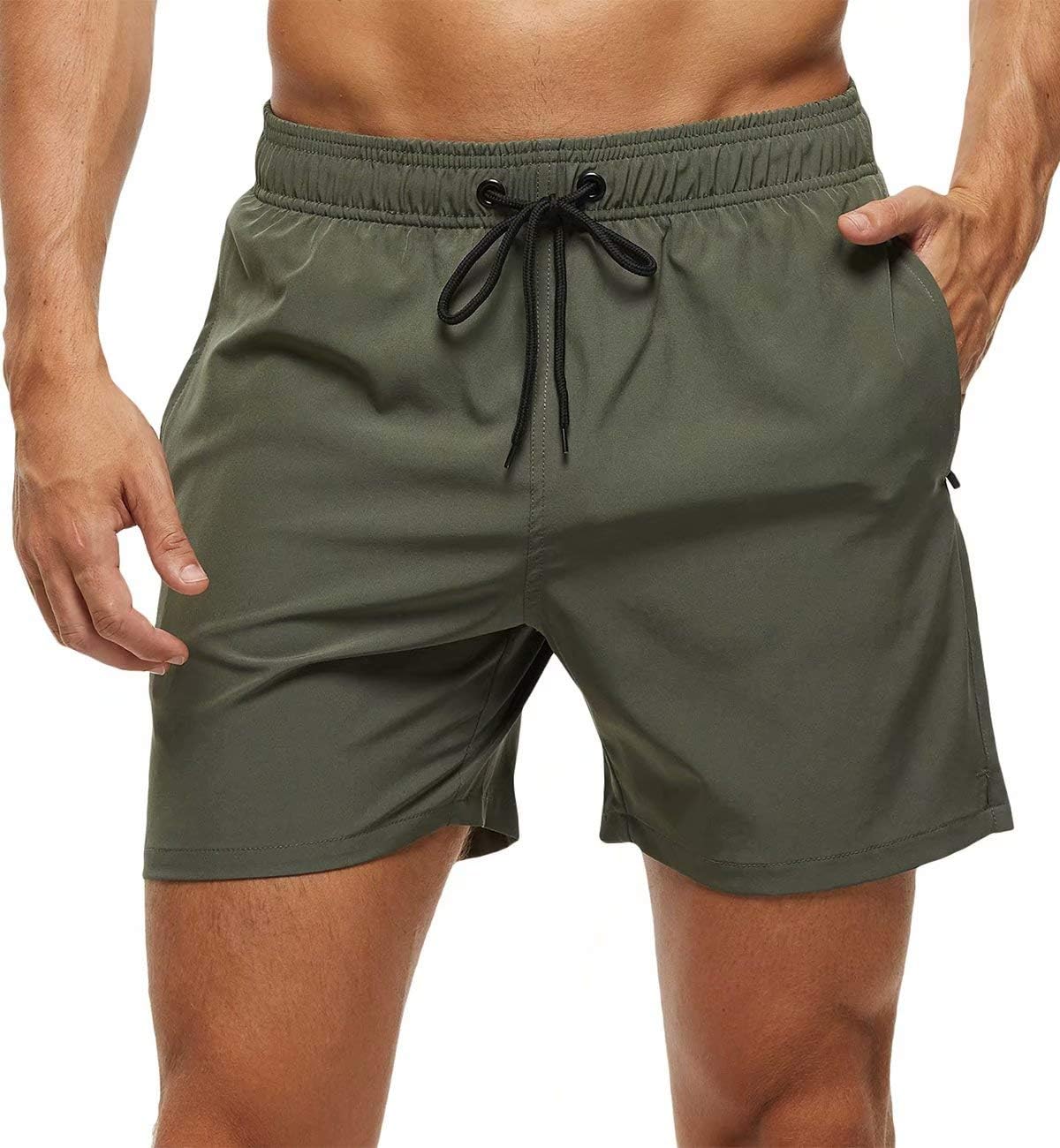 Tyhengta Men's Swim Trunks Quick Dry Beach Shorts with Zipper Pockets and Mesh L...