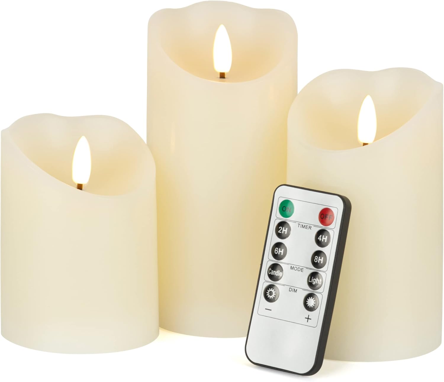 Flameless Candles with Remote, Battery Operated Candles Real Wax LED Flickering...