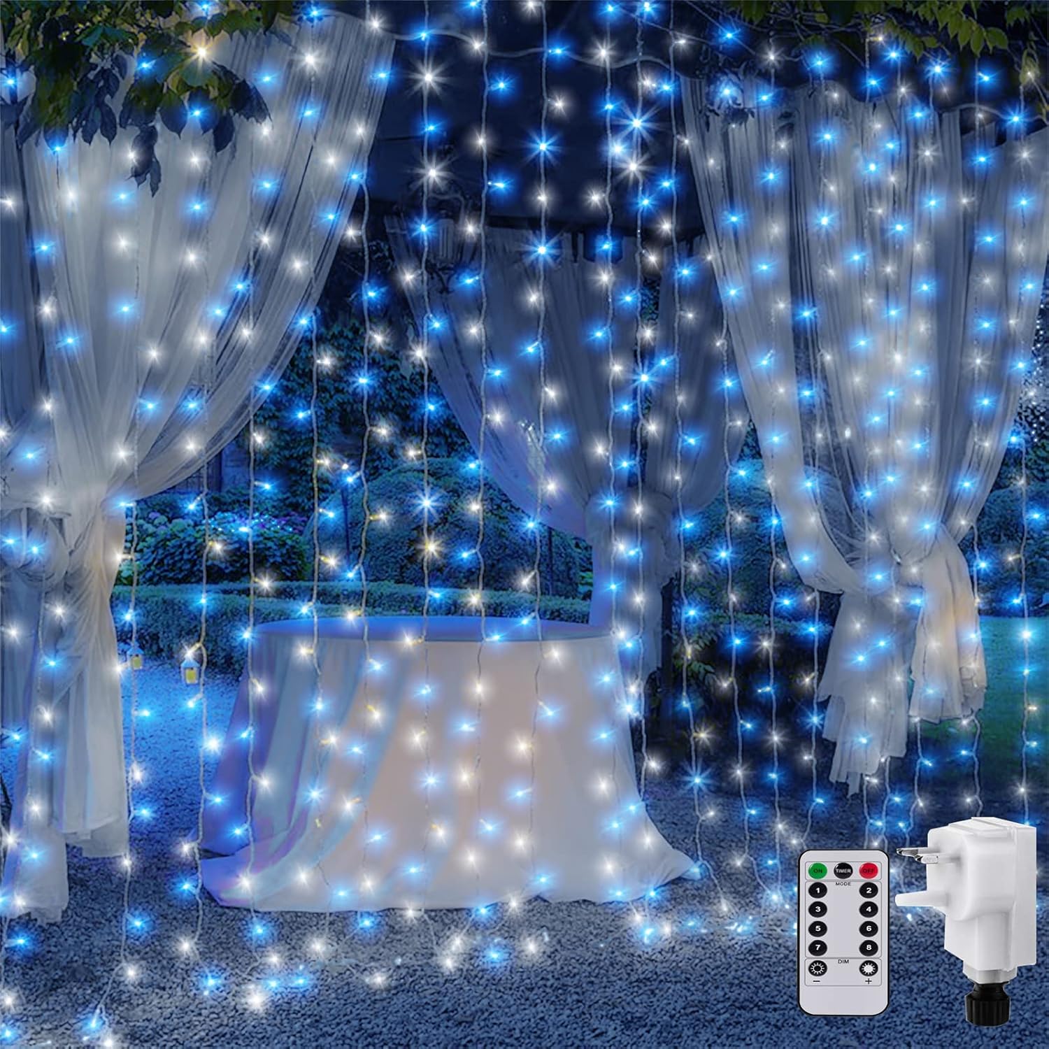 CORST 2M x 2M Curtain Light Mains Powered, Backdrop Window Curtain Light Hanging...