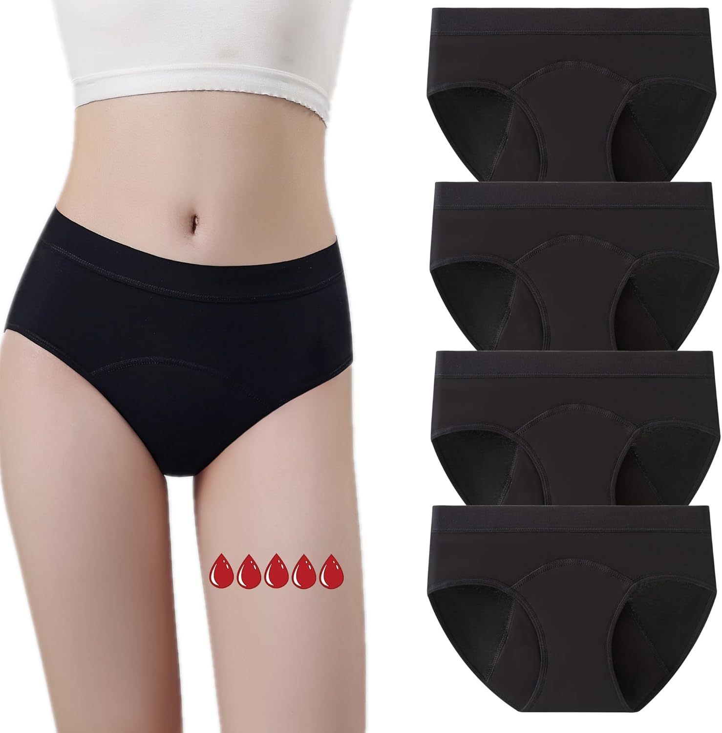 ZVZK Period Pants Heavy Flow Girls 30ML Absorb Cotton Knickers Briefs Underwear...