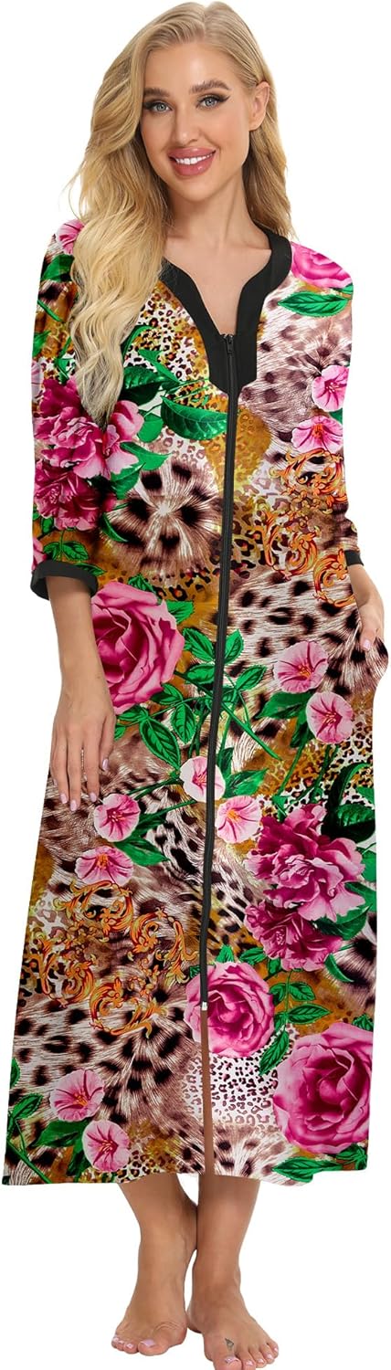 Bloggerlove House Dresses, Special Robe for Womens, Innovative Long Zip Up House...