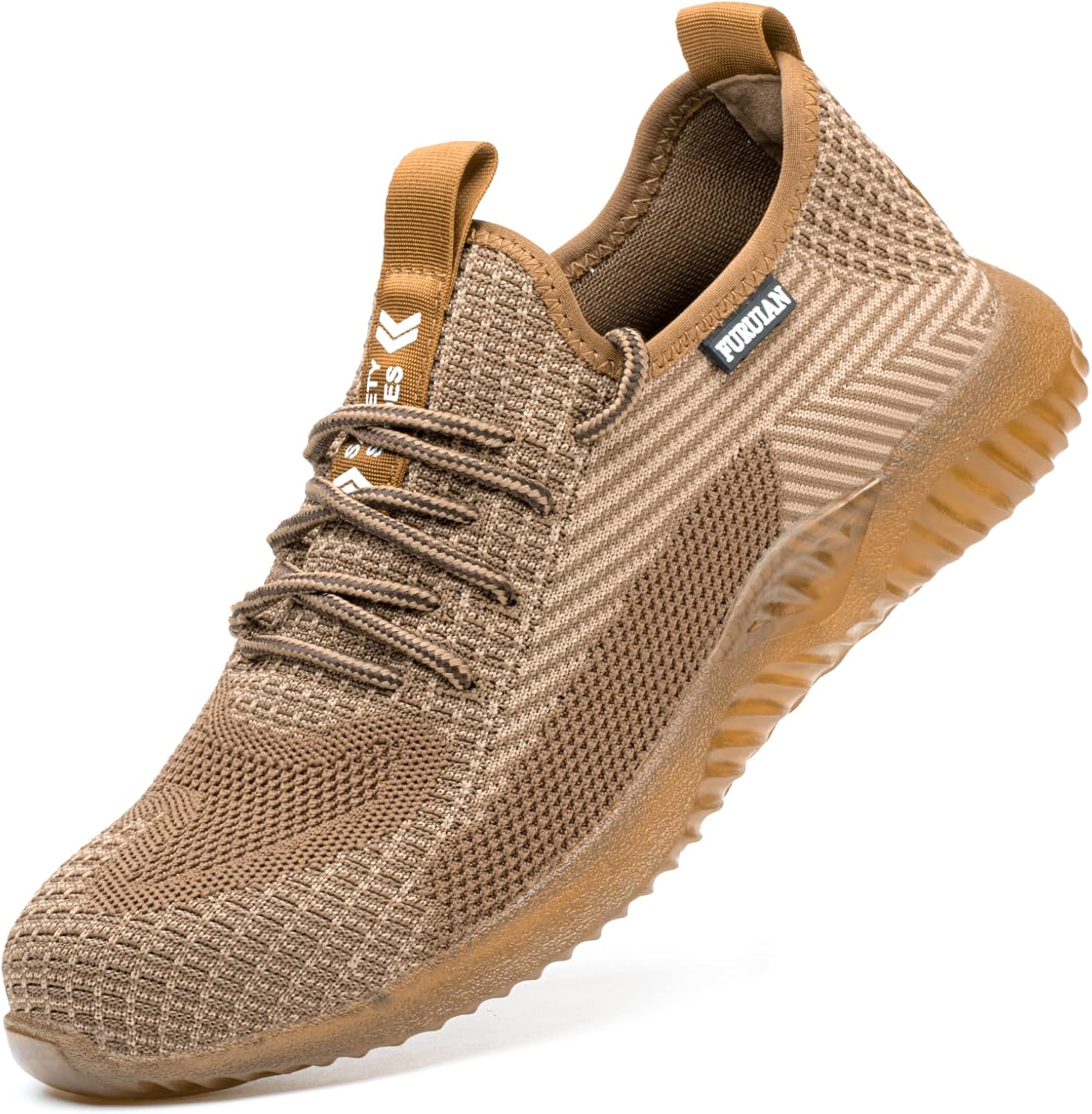 Furuian Steel Toe Shoes for Men Comfortable Safety Shoes Non Slip Steel Toe Snea...