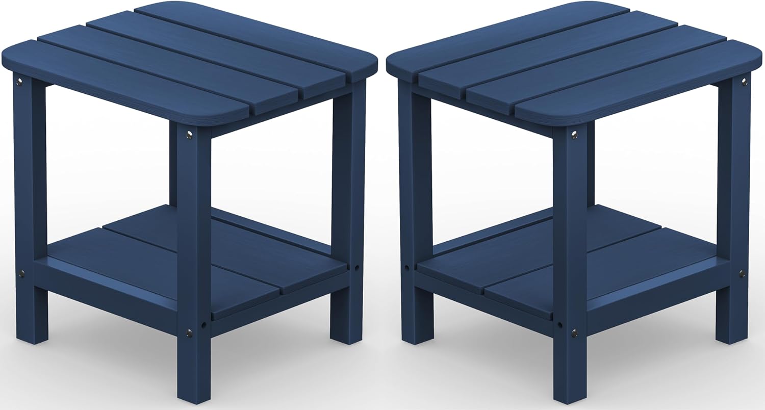 SERWALL Adirondack Table Set, Special Outdoor Side Table, High-Quality Blue Blue...