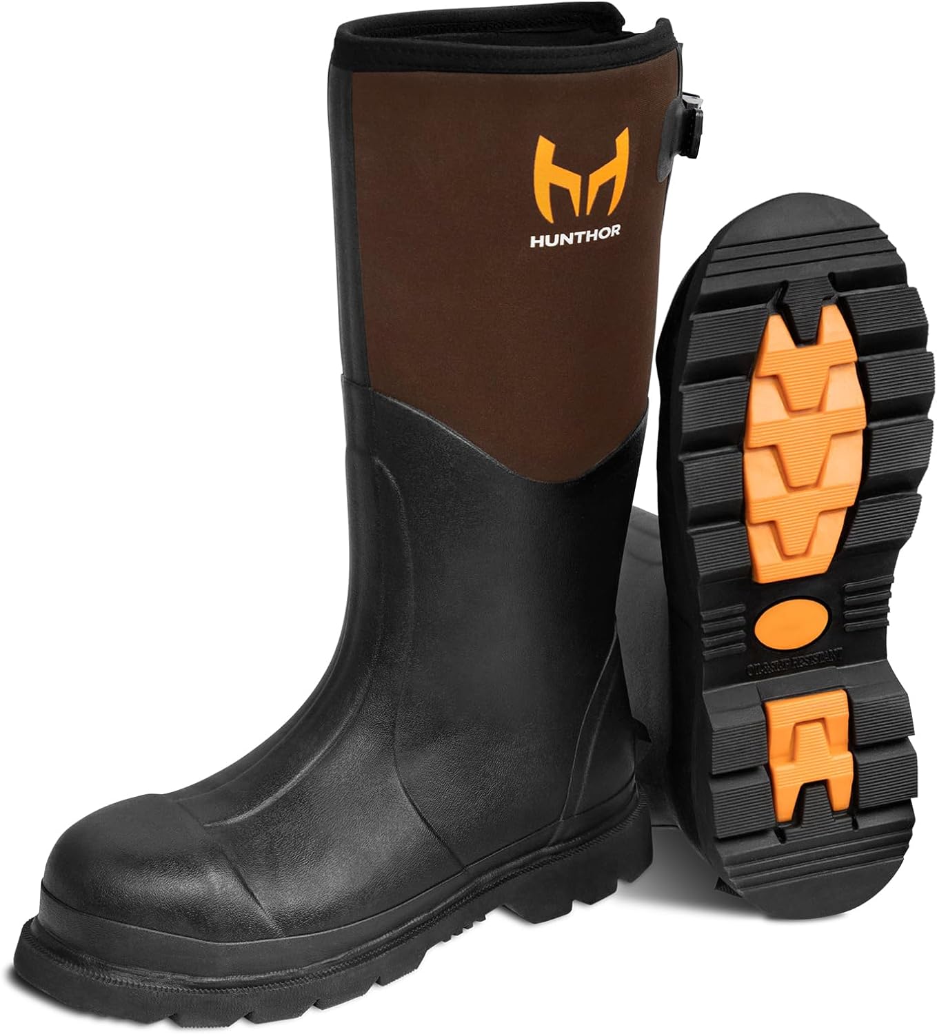 Rubber Work Boots, Steel Toe Rubber Boots for Men, Waterproof 6mm Neoprene Rubbe...