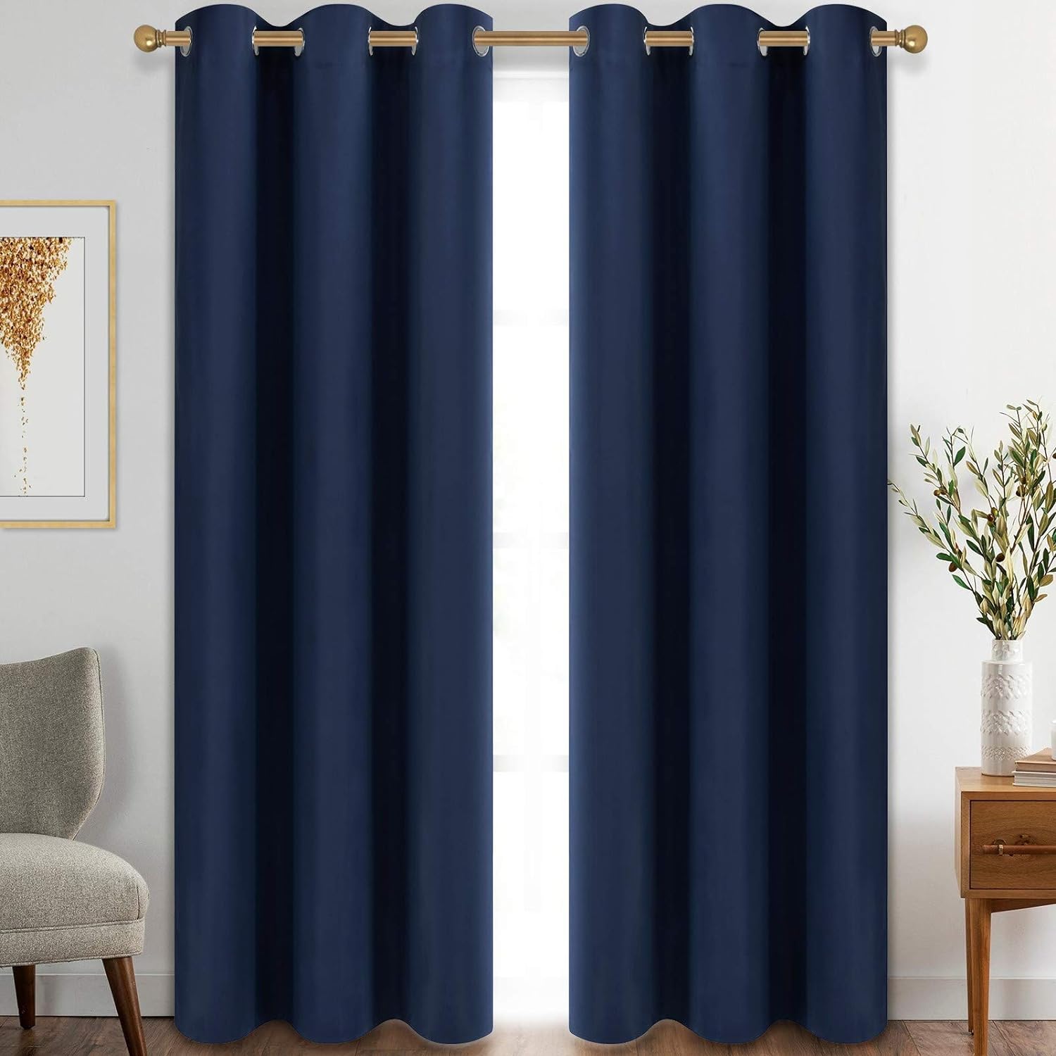 Diraysid Blackout Curtains for Bedroom Grommet Thermal Insulated Room Darkening...