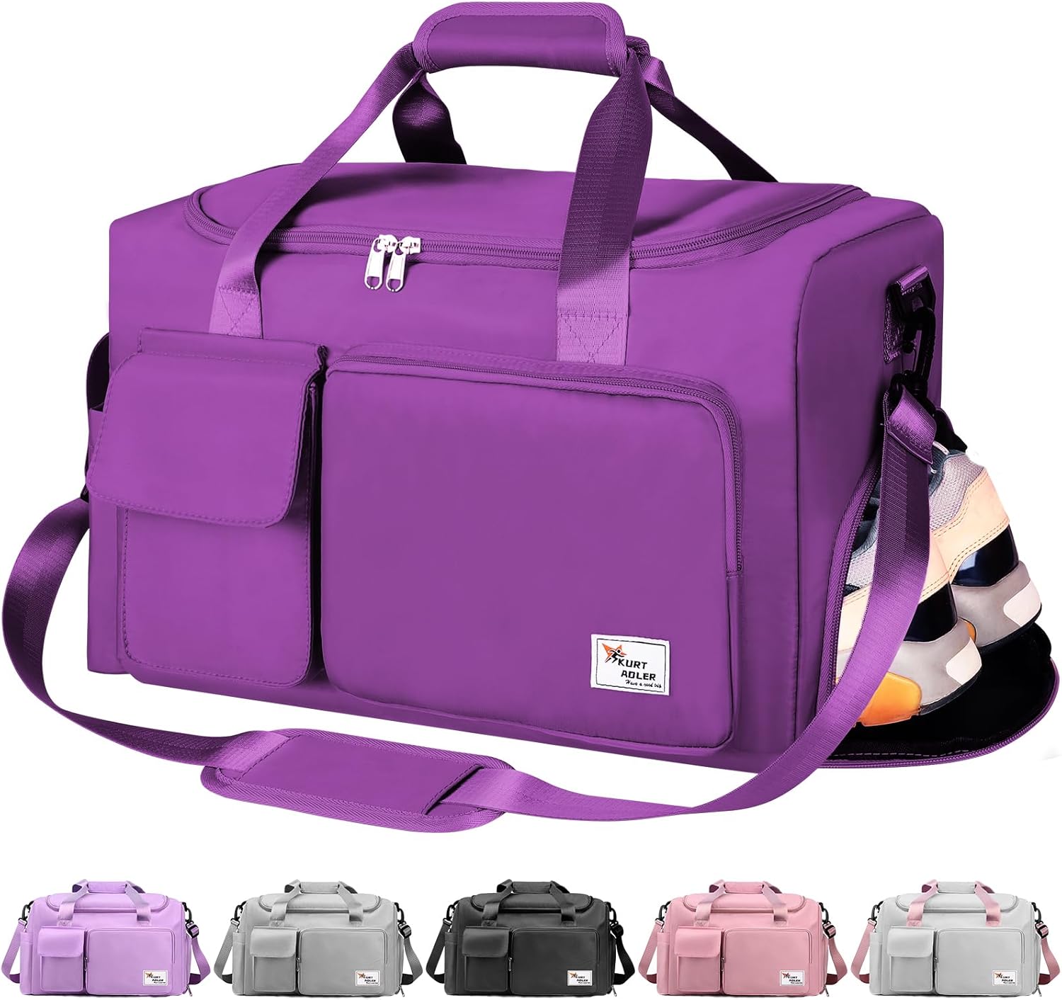 Kurt Adler Gym Bag, Travel Bag Sport Duffel Bag with Wet Pocket, Gym Duffle Bag...