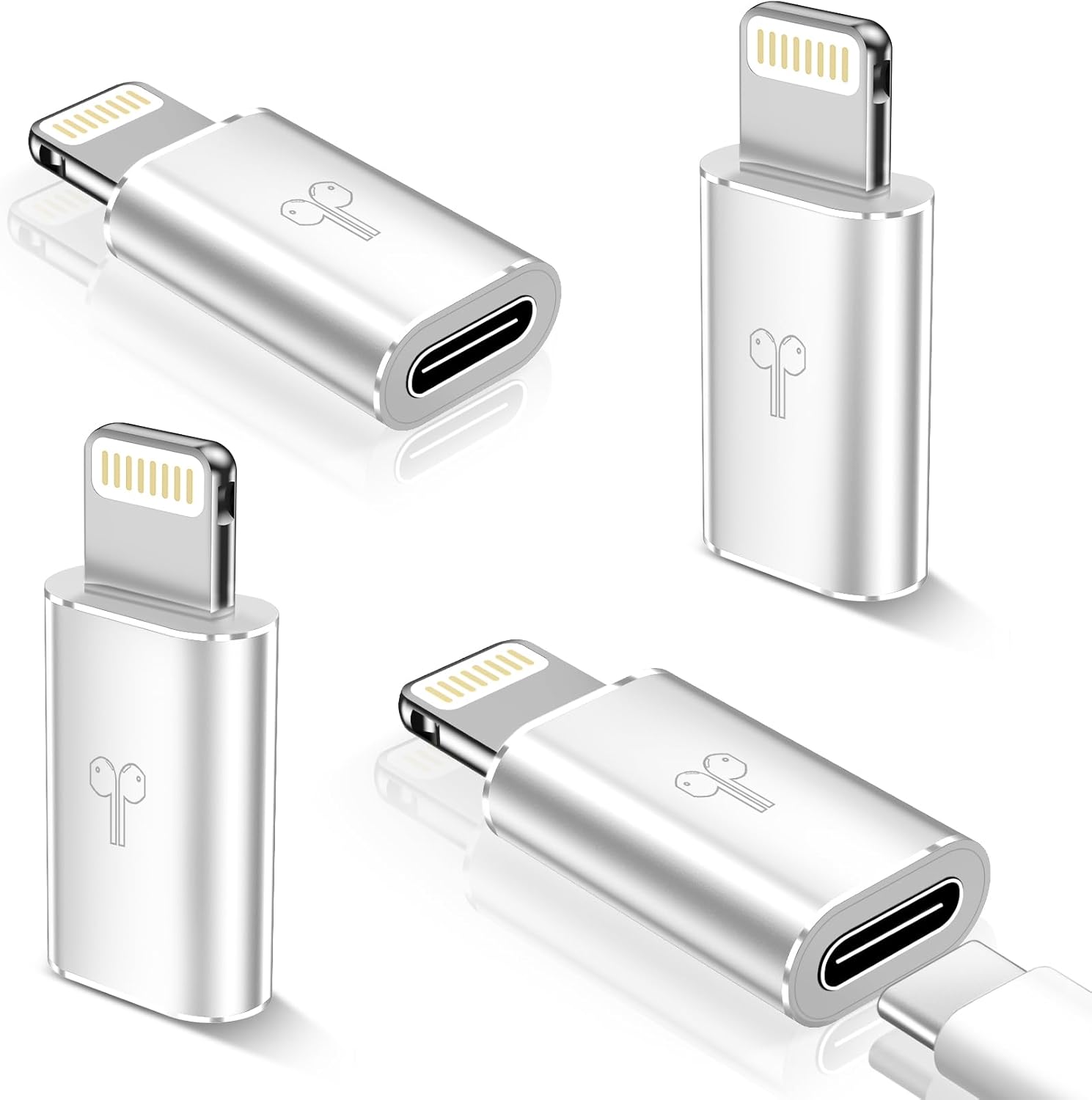 **Best xiwxi 4 Pack USB C Type C to Lightning Adap...