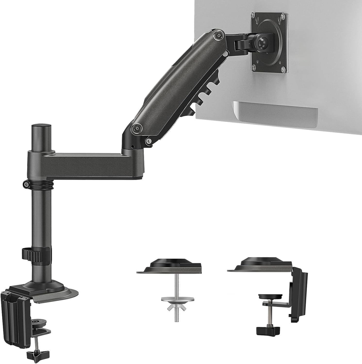 HUANUO Single Monitor Arm for 13" to 32" Screens, Single Monitor Stand with Pole...