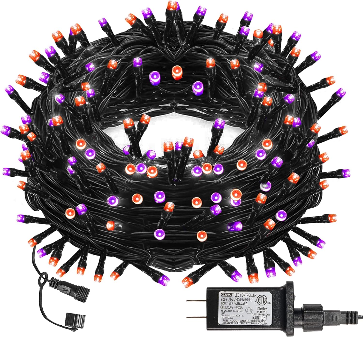 Dazzle Bright Purple and Orange Halloween Lights, 66FT 200 LED Halloween Lights...