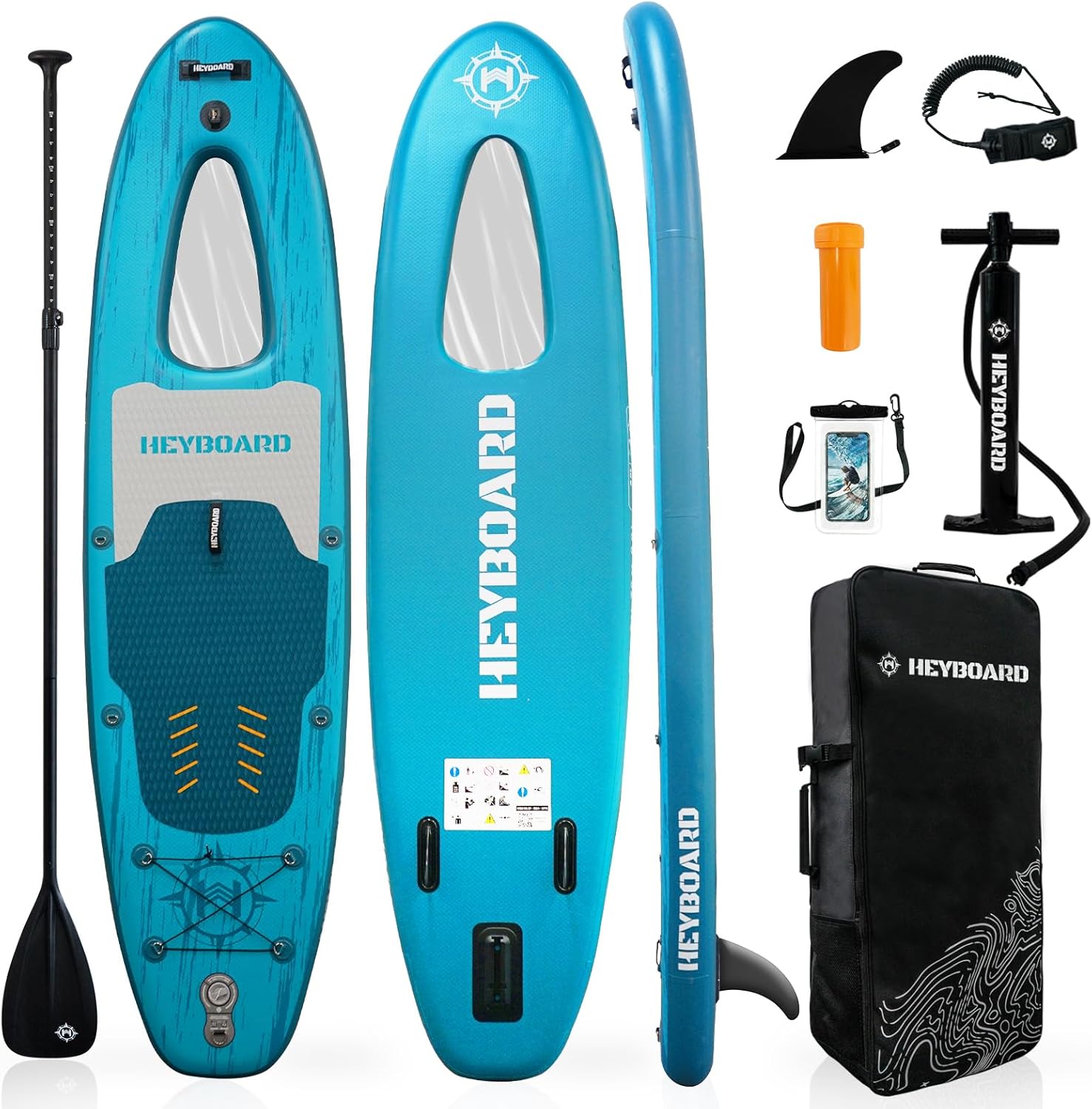 HEYBOARD Inflatable Stand Up Paddle Board 10'6"×32"×6" Standup Paddleboard with...