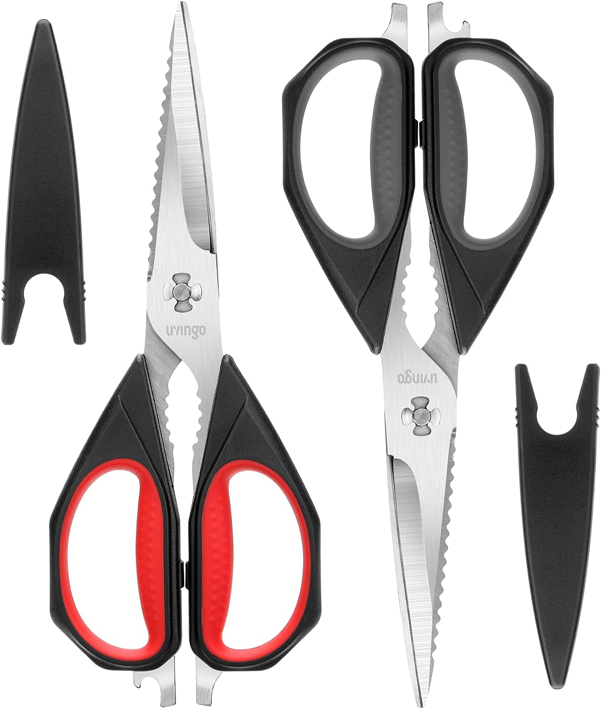 LIVINGO Kitchen Scissors, 2 Pack 9.25" Utility Multipurpose Poultry Shears Heavy...
