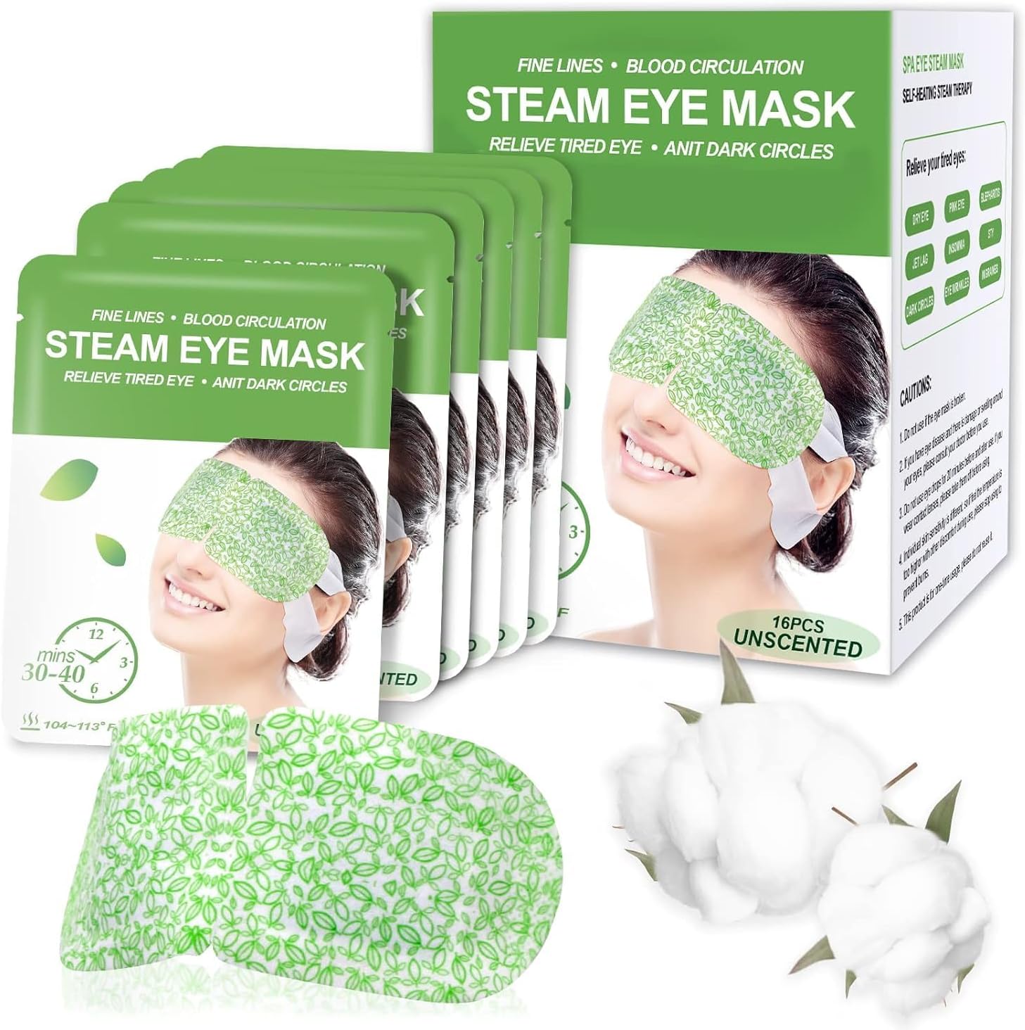BeMyLady 16Pcs Steam Eye Masks for Dry Eyes,Warm Eye Masks,Relief Eye Fatigue Ho...