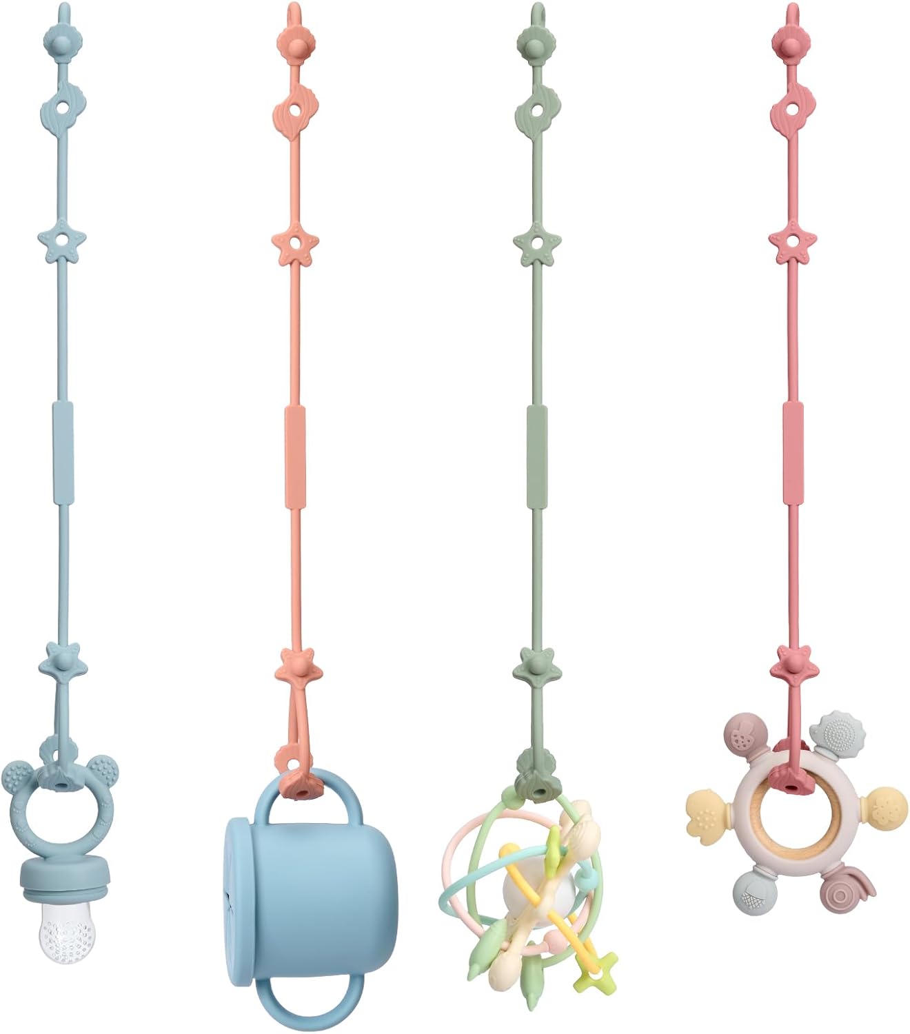 WeSweet Baby Toy Clip Stretchable Cup Catcher Silicone Dummy Clips for Strollers...