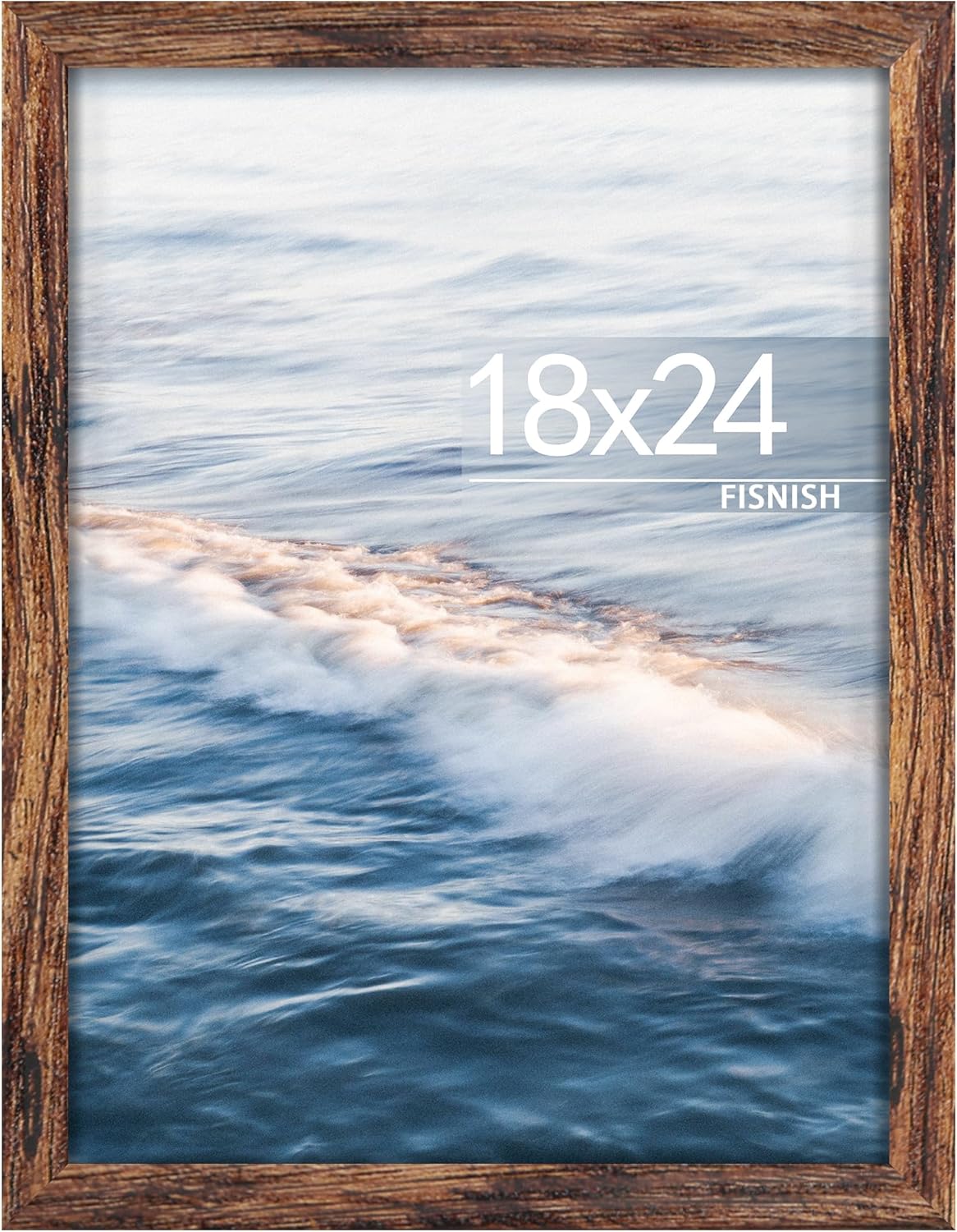 18x24 Picture Frame, Brown 18 x 24 Poster Frame for Horizontal or Vertical Wall...