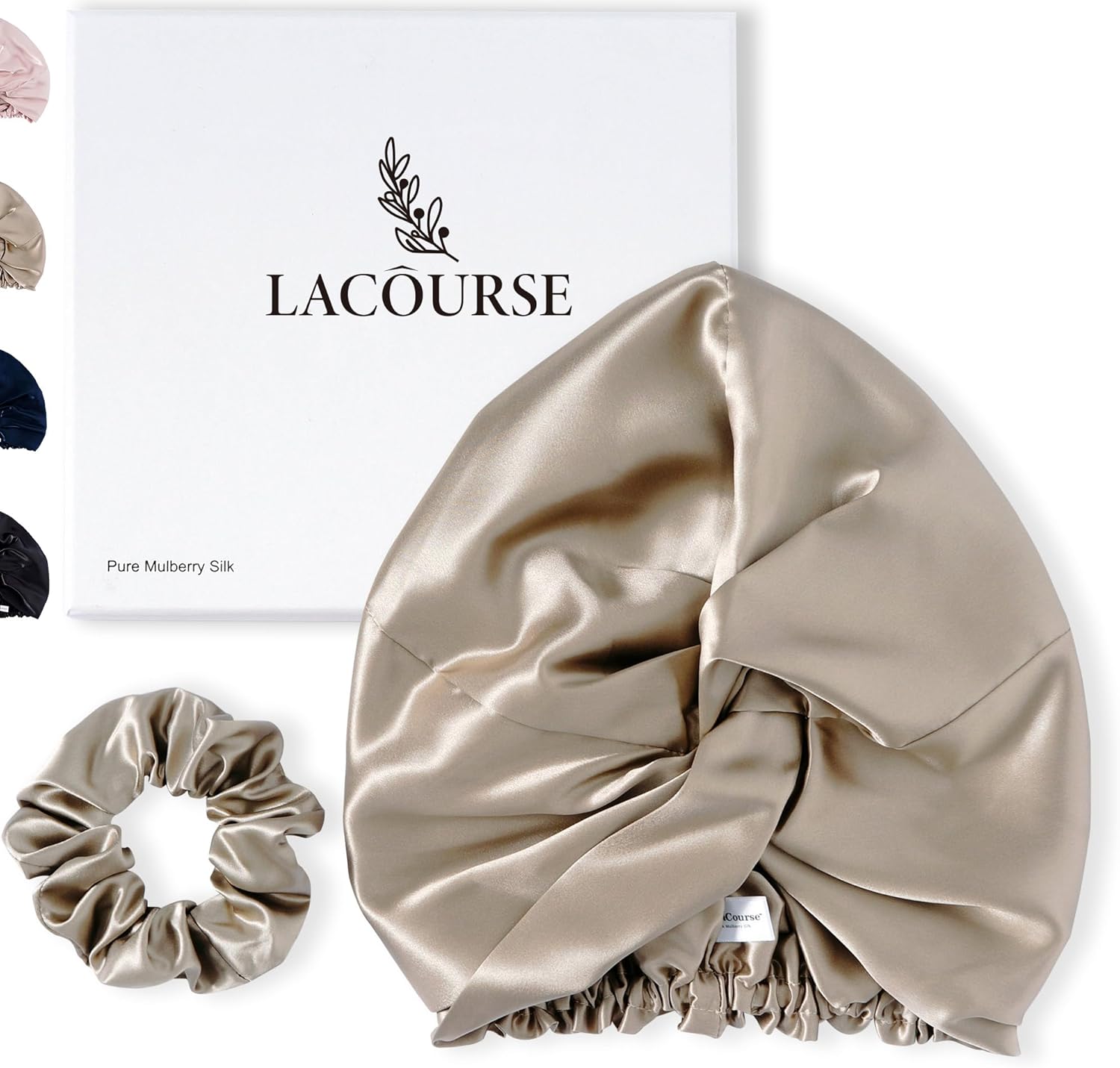LaCourse 100% Genuine 22Momme Silk Bonnet for Sleeping, Double-Layered Mulberry...