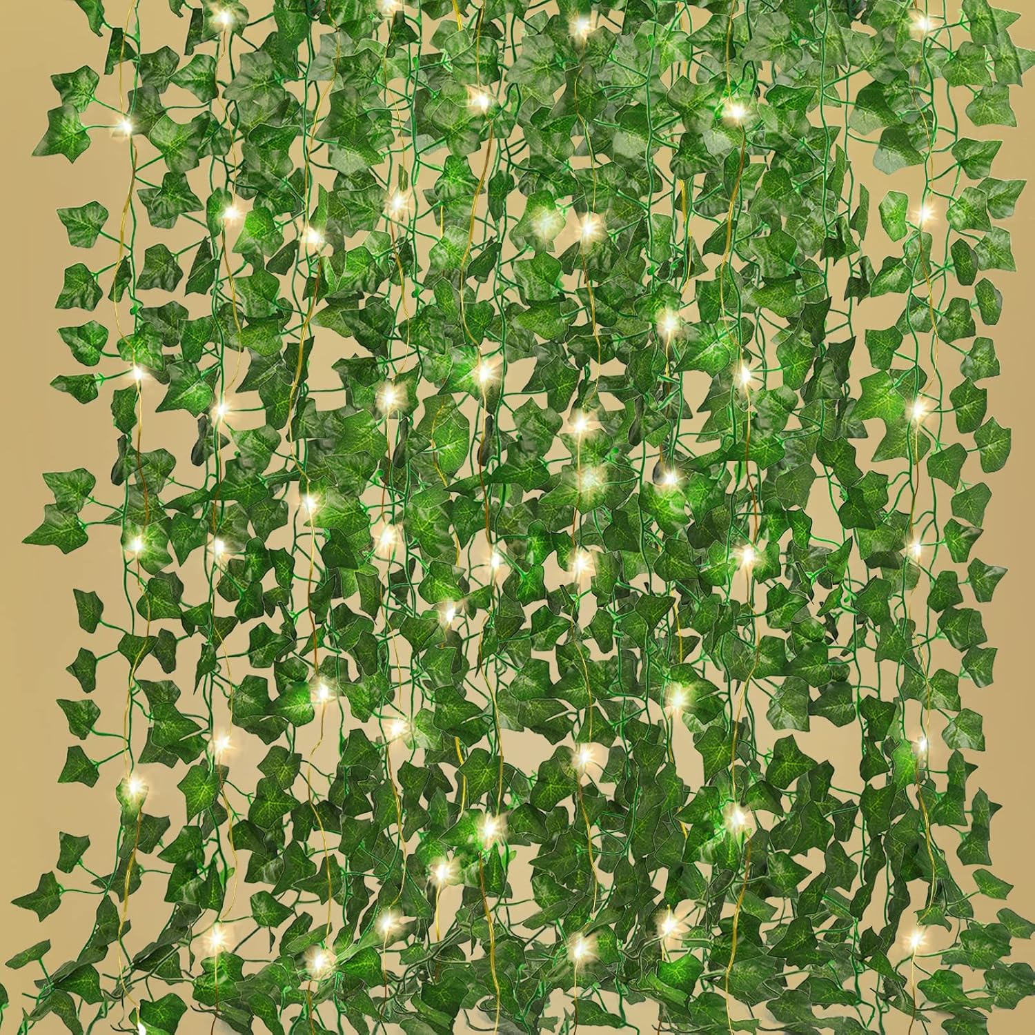 RECUTMS Ivy Fake Vines 24 Pack 173 FT Artificial Ivy Leaves Wall Decor Leaf Plan...