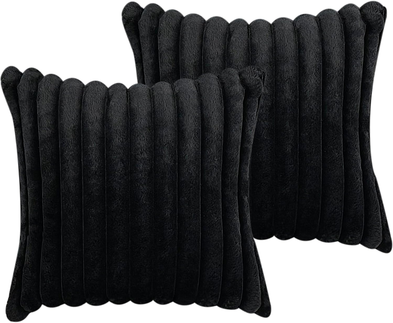 18x18 Throw Pillow Covers Set of 2, Decorative Faux Fur Covers for Bed, Couch So...
