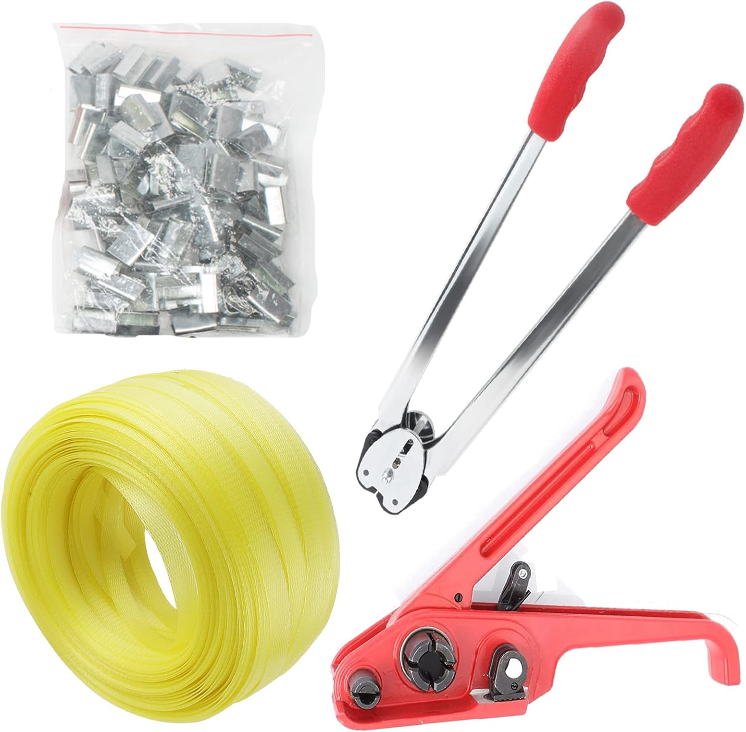 Pallet Banding Strapping Kit, Strapping Tensioner Sealer Tool with Seals and Str...