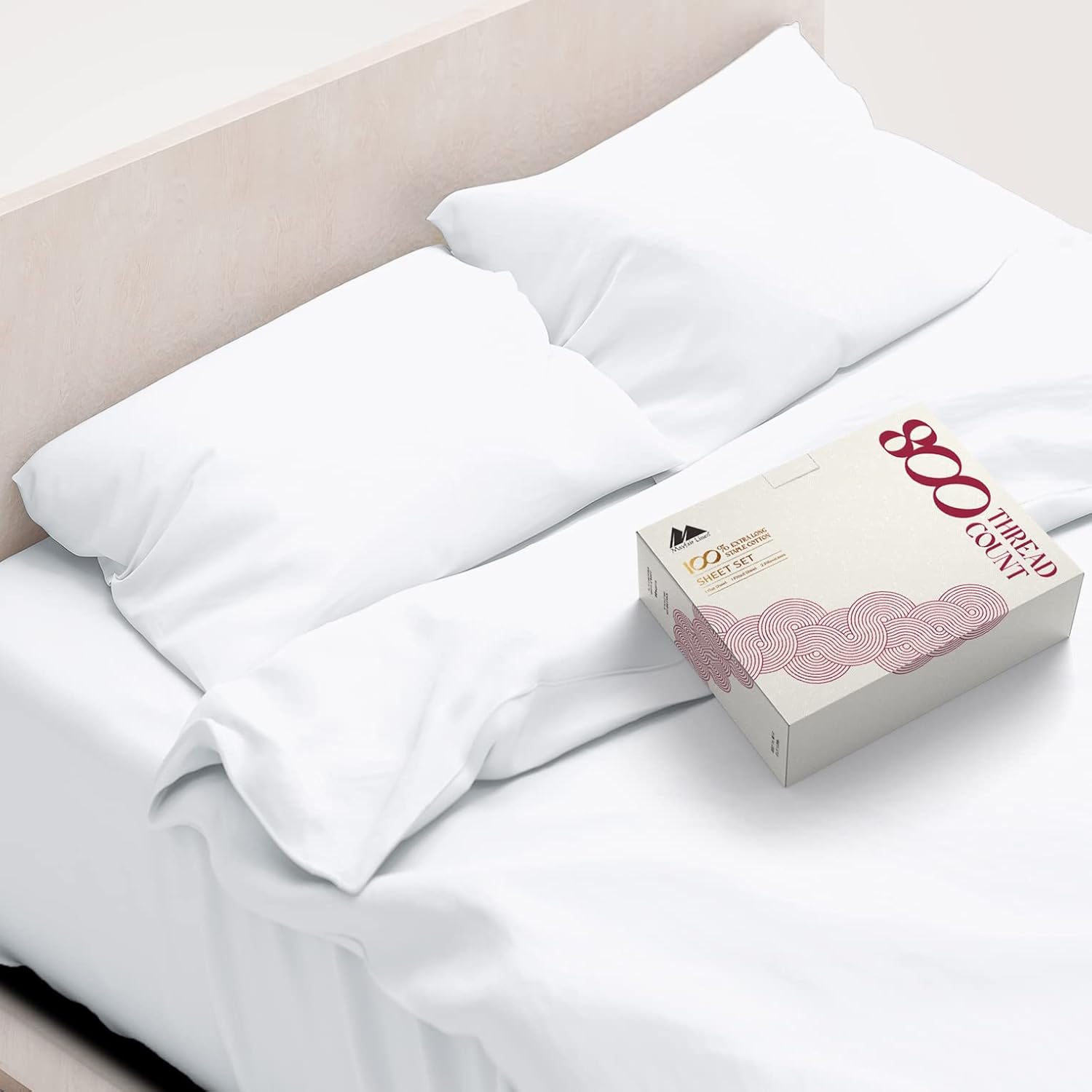 Mayfair Linen 100% Egyptian Cotton Sheets King Size - 800 High Thread Count Shee...