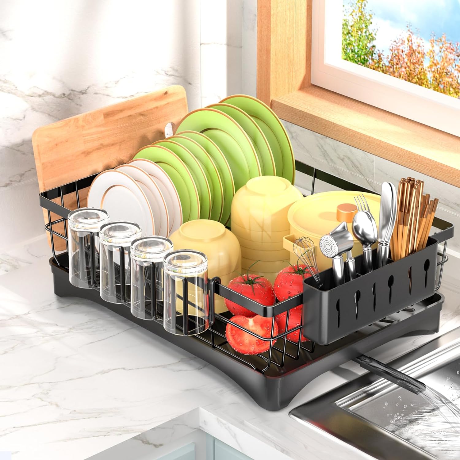 Durable Dish Drying Rack, Stainless Steel Dish Rack, Special Large 1 Tier Drying...