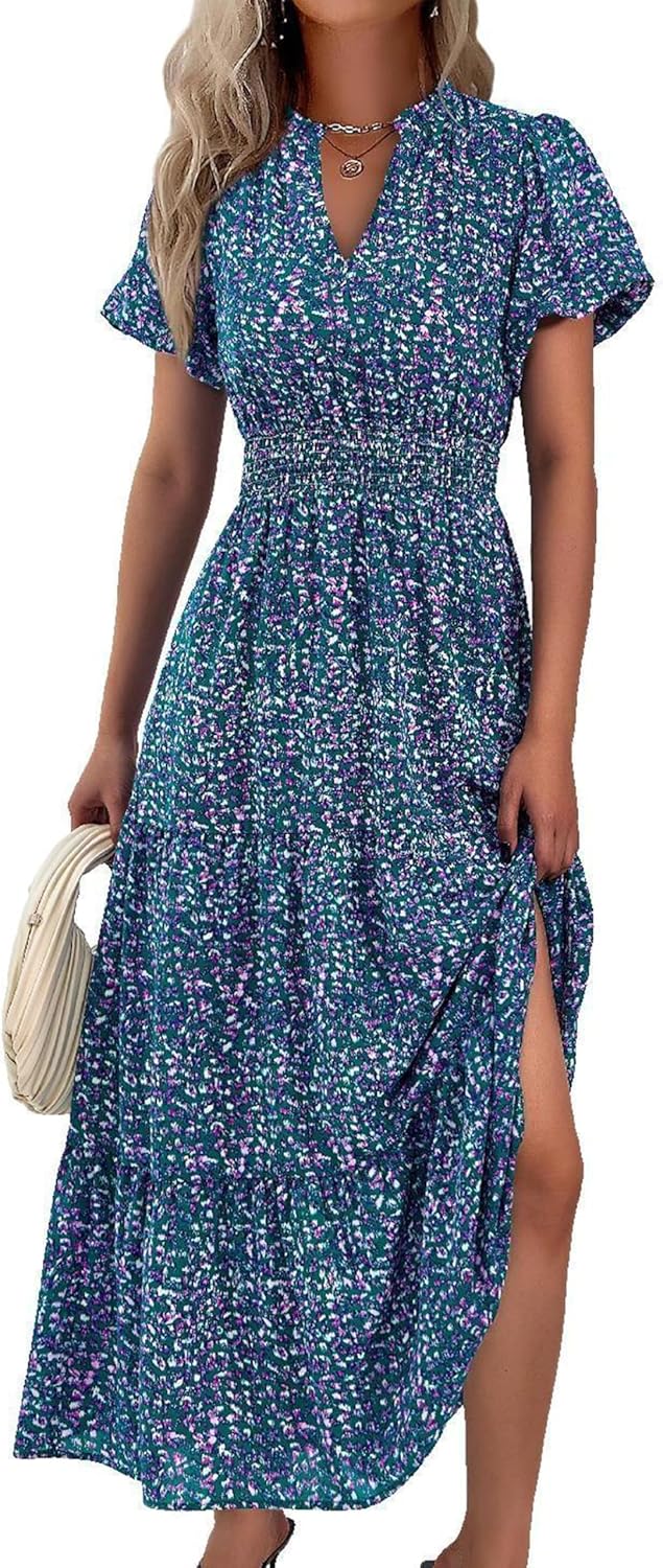 MASCOMODA Summer Maxi Dress, Special Casual V Neck Dress for Women 2024, Unique...