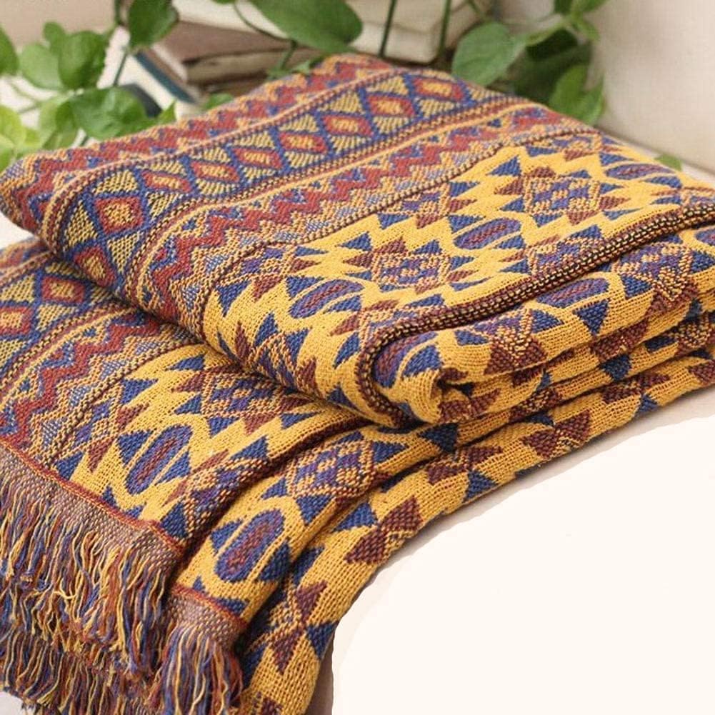 VANJOROY Bohemian Sofa Large Throw Blanket with Tassels, 100% Handwoven Cotton K...