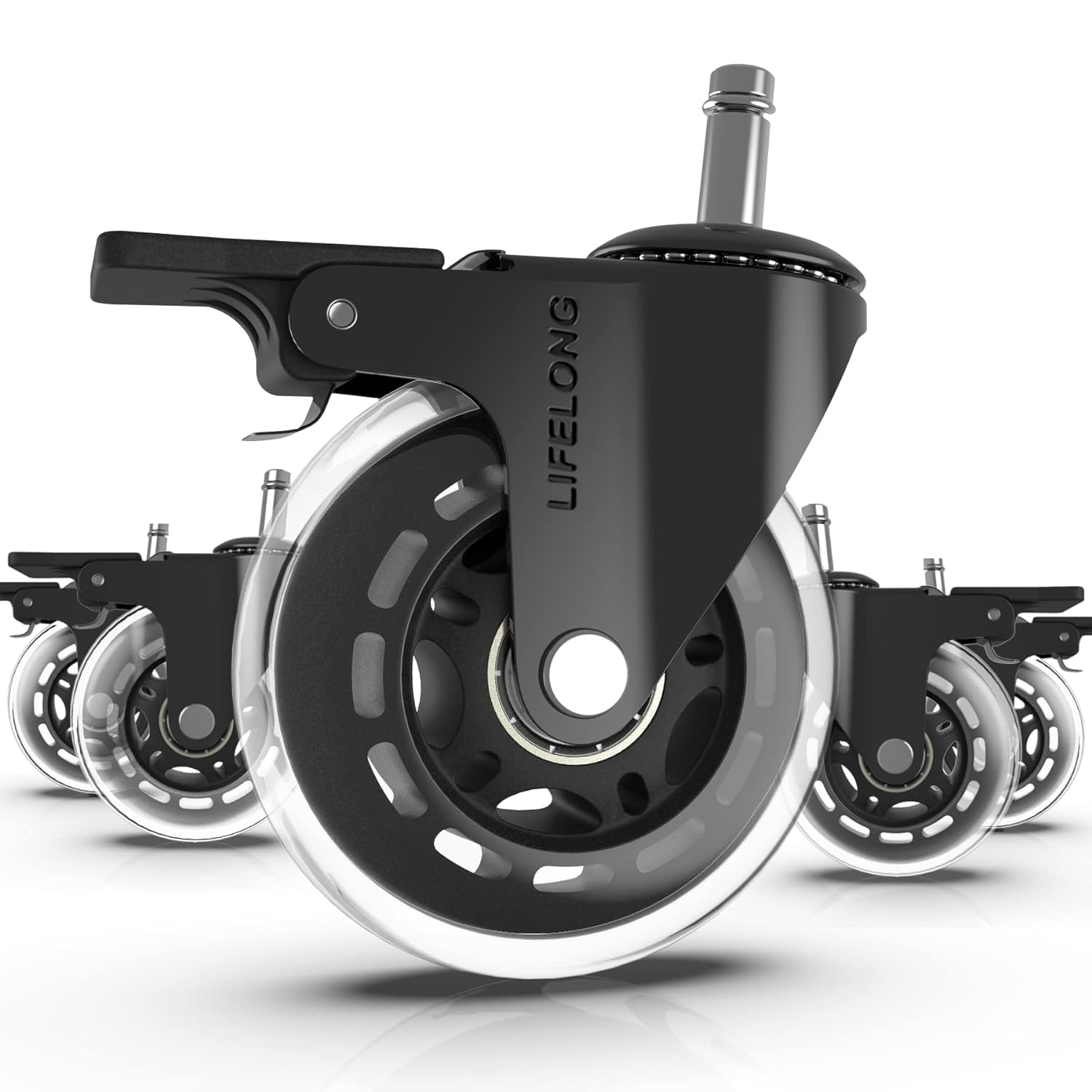 Lifelong Office Chair Wheels, Special Replacement Rubber Chair Casters, Innovati...