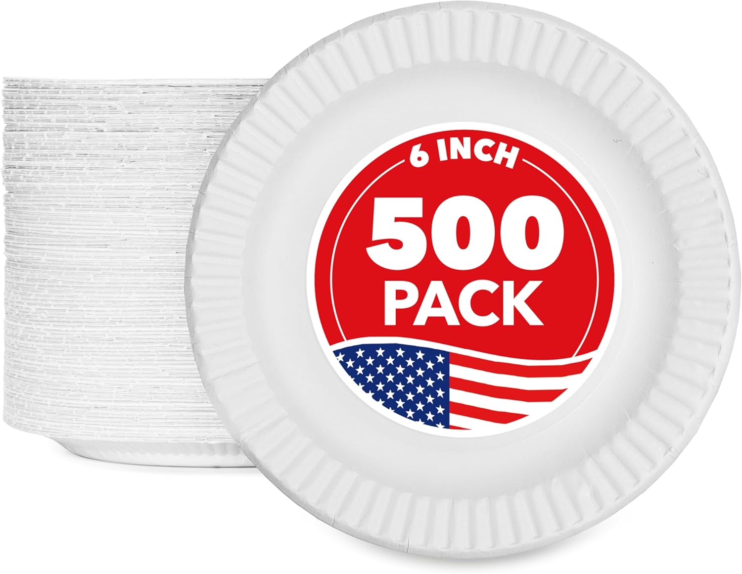 Stock Your Home 6-Inch Paper Plates, Special Uncoated Disposable Plates, Innovat...