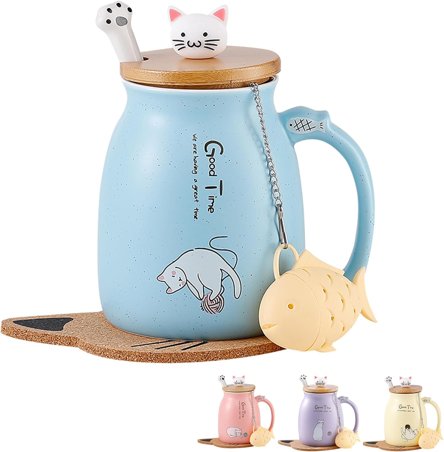Cat Mug Cute Ceramic Coffee Cup with Lovely Kitty...