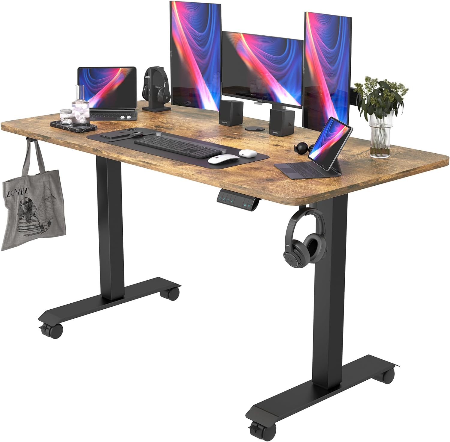 Monomi Electric Standing Desk, Height Adjustable Desk 55x 24 Inches, Ergonomic H...