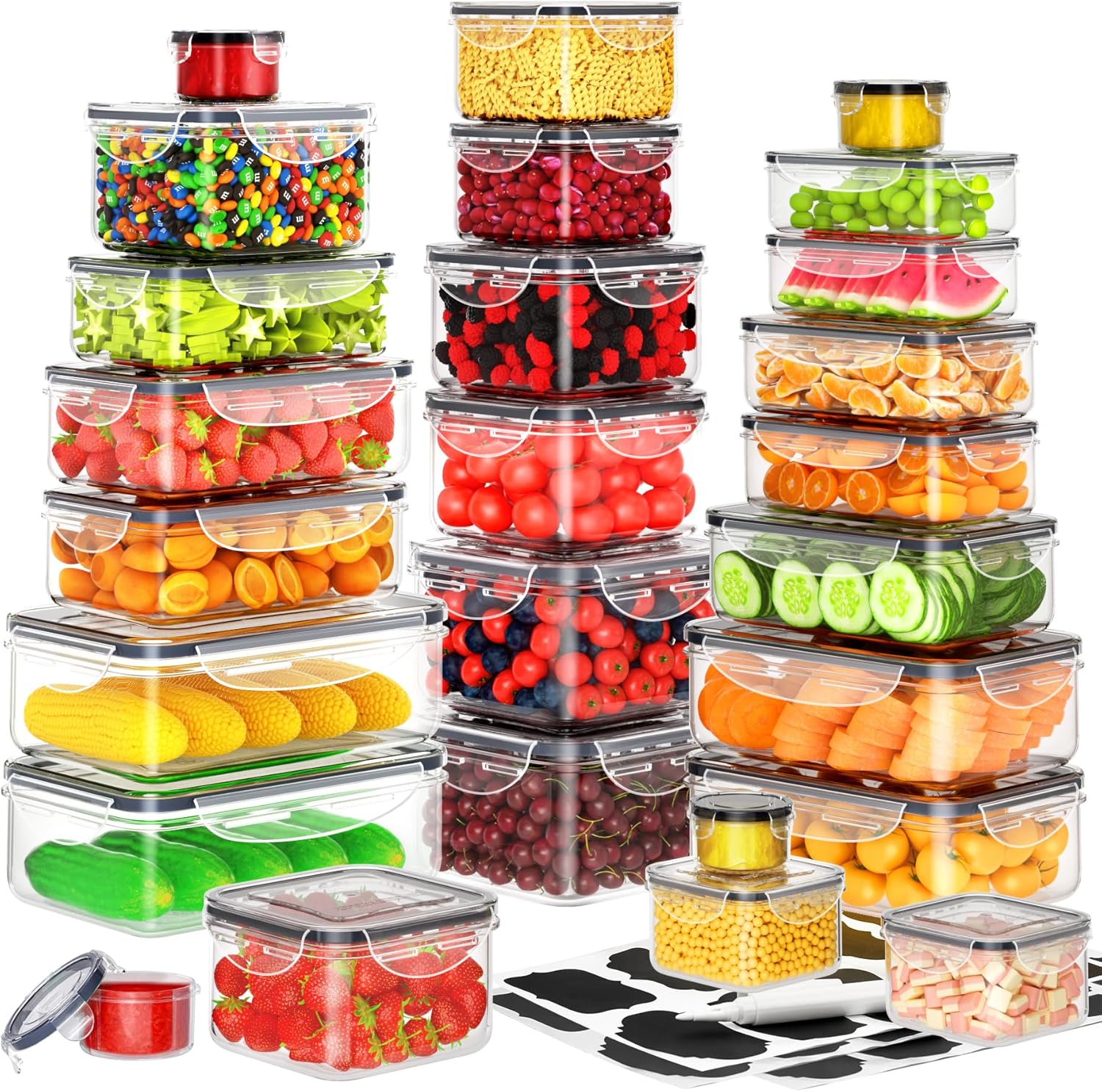 52 PCS Food Storage Containers with Lids Airtight...