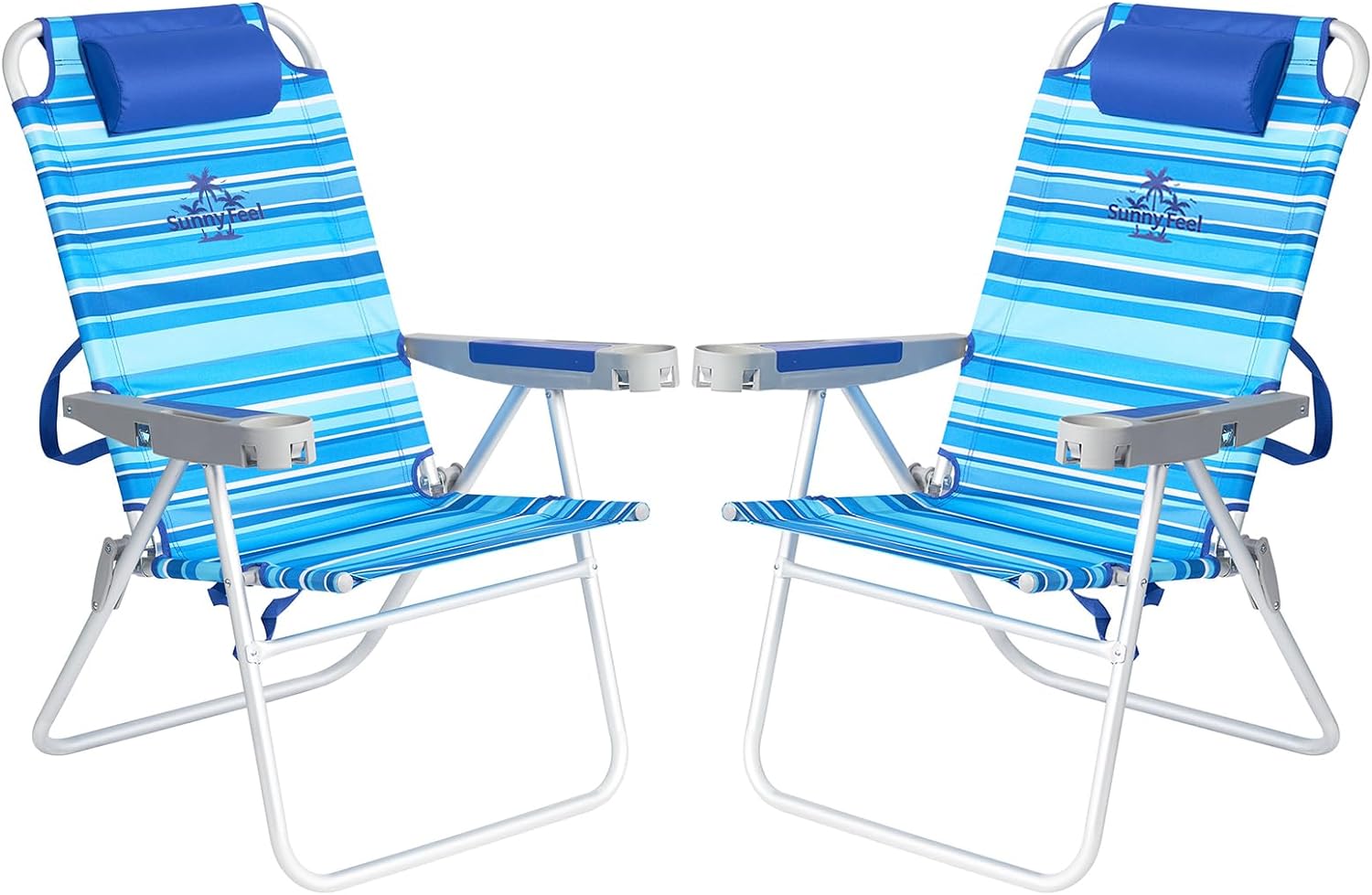 SUNNYFEEL 17" Tall Oversized Beach Chairs 2 Pack for Adults Heavy Duty 500 LBS,...