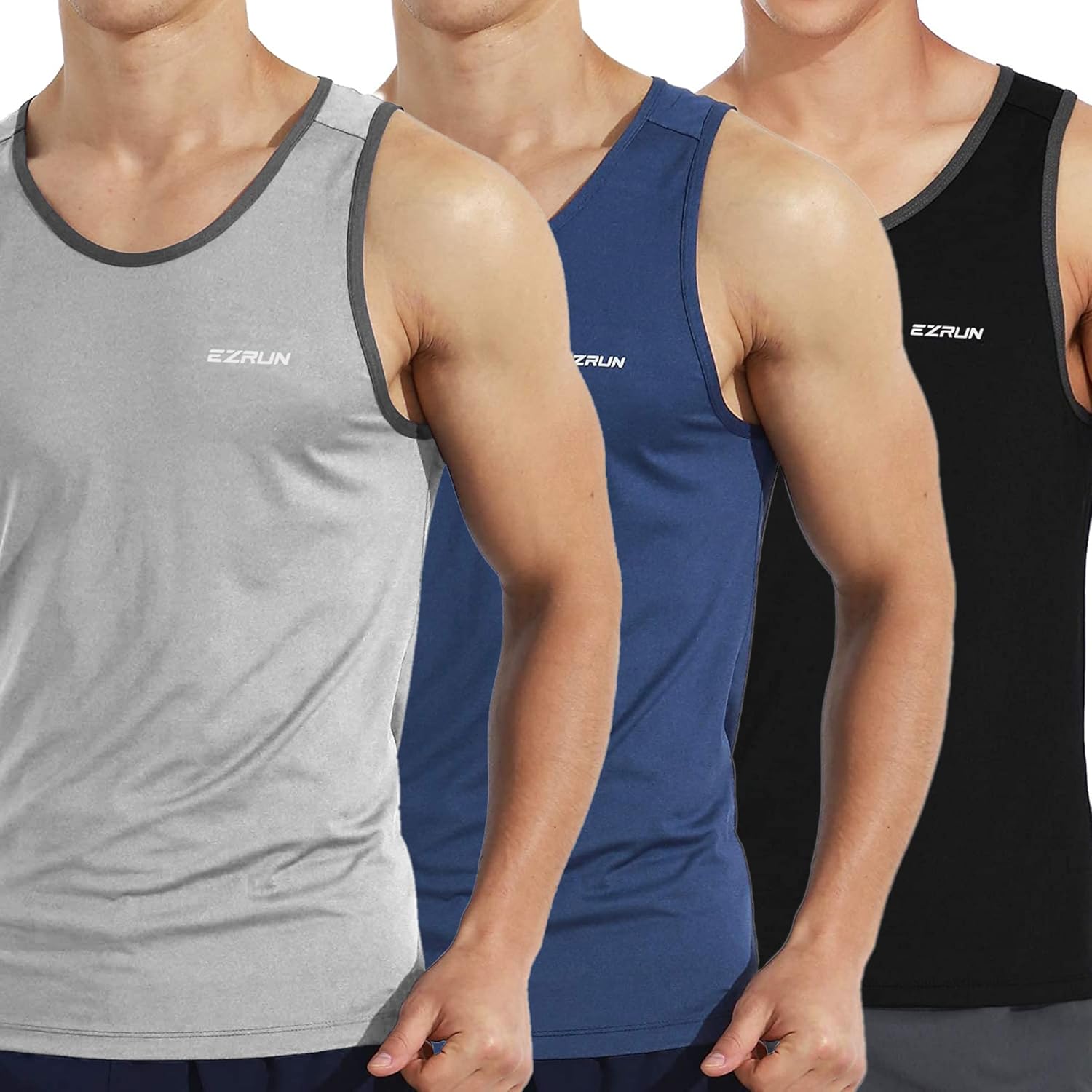 EZRUN Men's Sport Tank Top, Special Quick Dry Tank Top for Bodybuilding Gym Athl...
