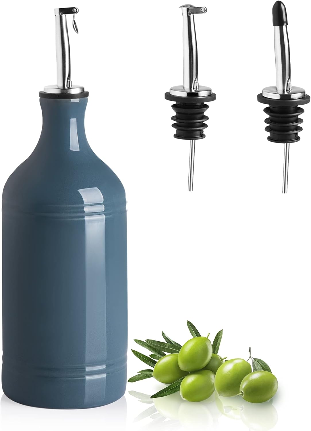 Sweejar Ceramic Olive Oil Dispenser, Special Opaque Oil Cruet to Reduce Oxidatio...