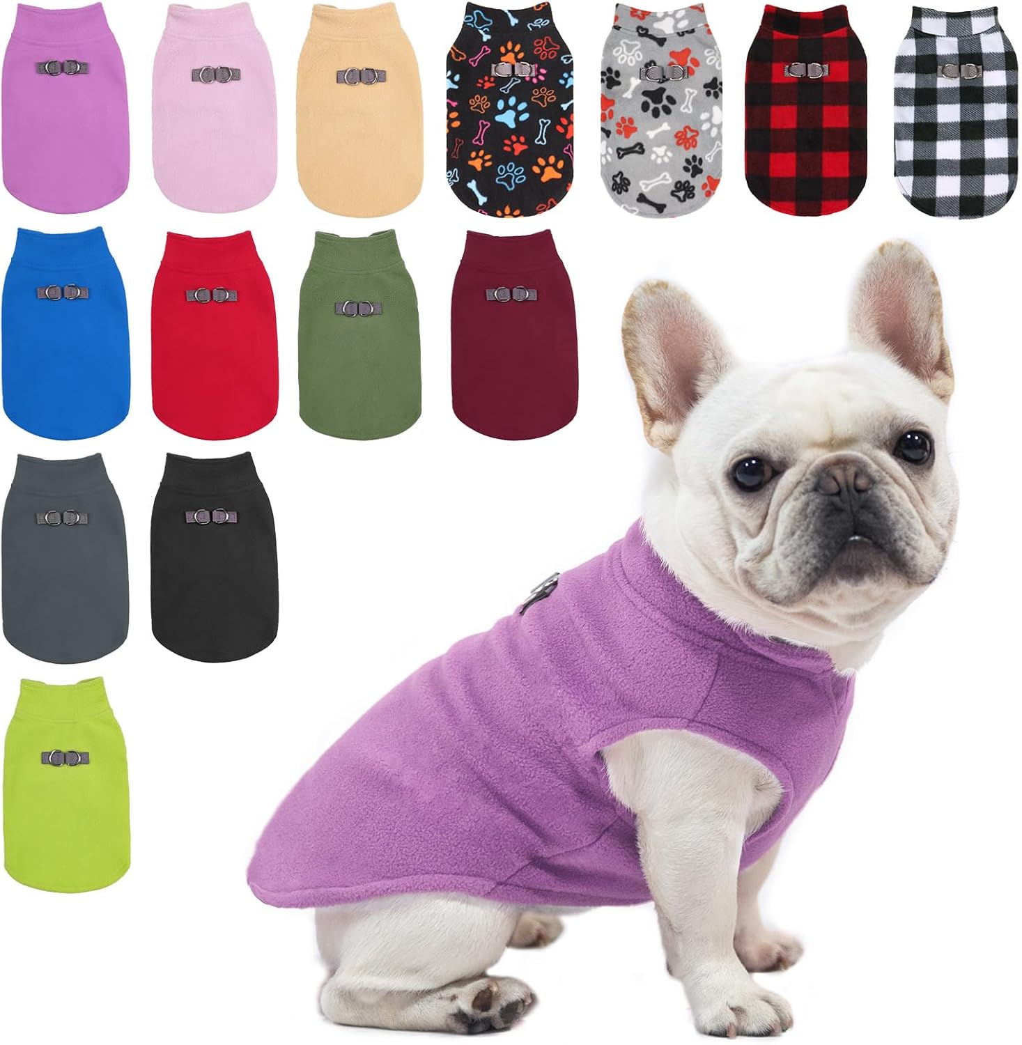BEAUTYZOO Dog Fleece Vest Sweater Winter Jacket for Small and Medium Dogs with D...