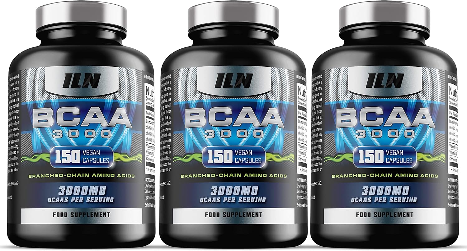 BCAA 3000mg Capsules, Special BCAAs 2:1:1 Formula, High-Quality BCAA Amino Acids...