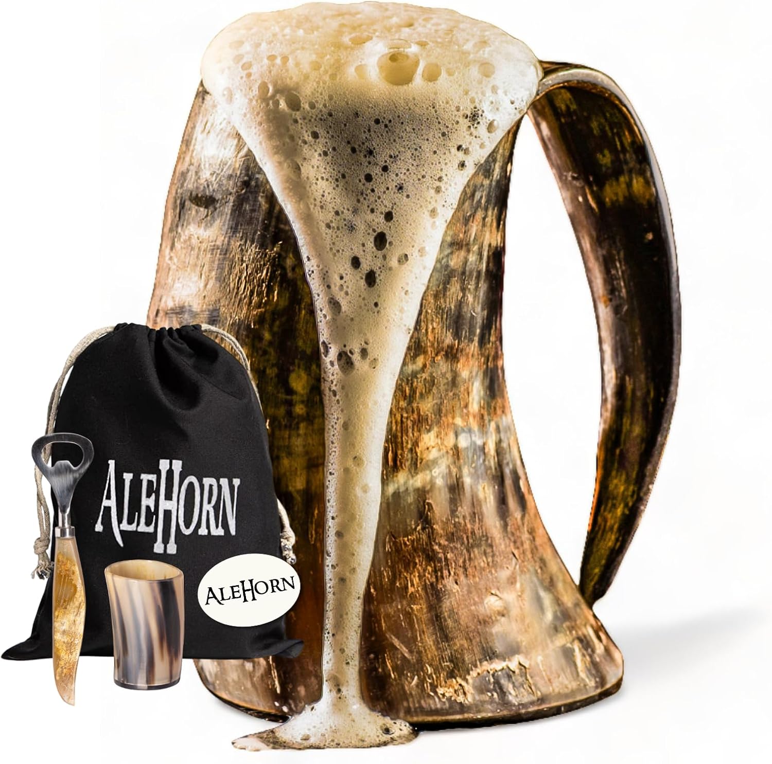 AleHorn Viking Horn Mug, Special Drinking Horn Mug Set , Innovative Viking Horn...