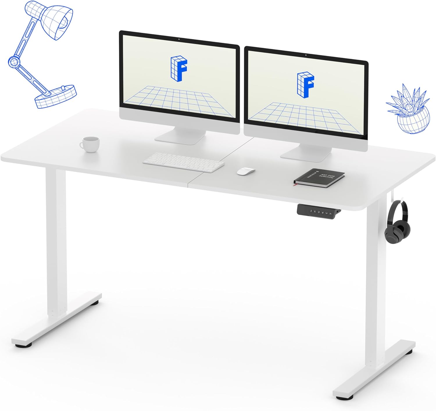 FLEXISPOT QN1+140 * 60cm Electric Height Adjustable Standing Desk Sit Stand Desk...