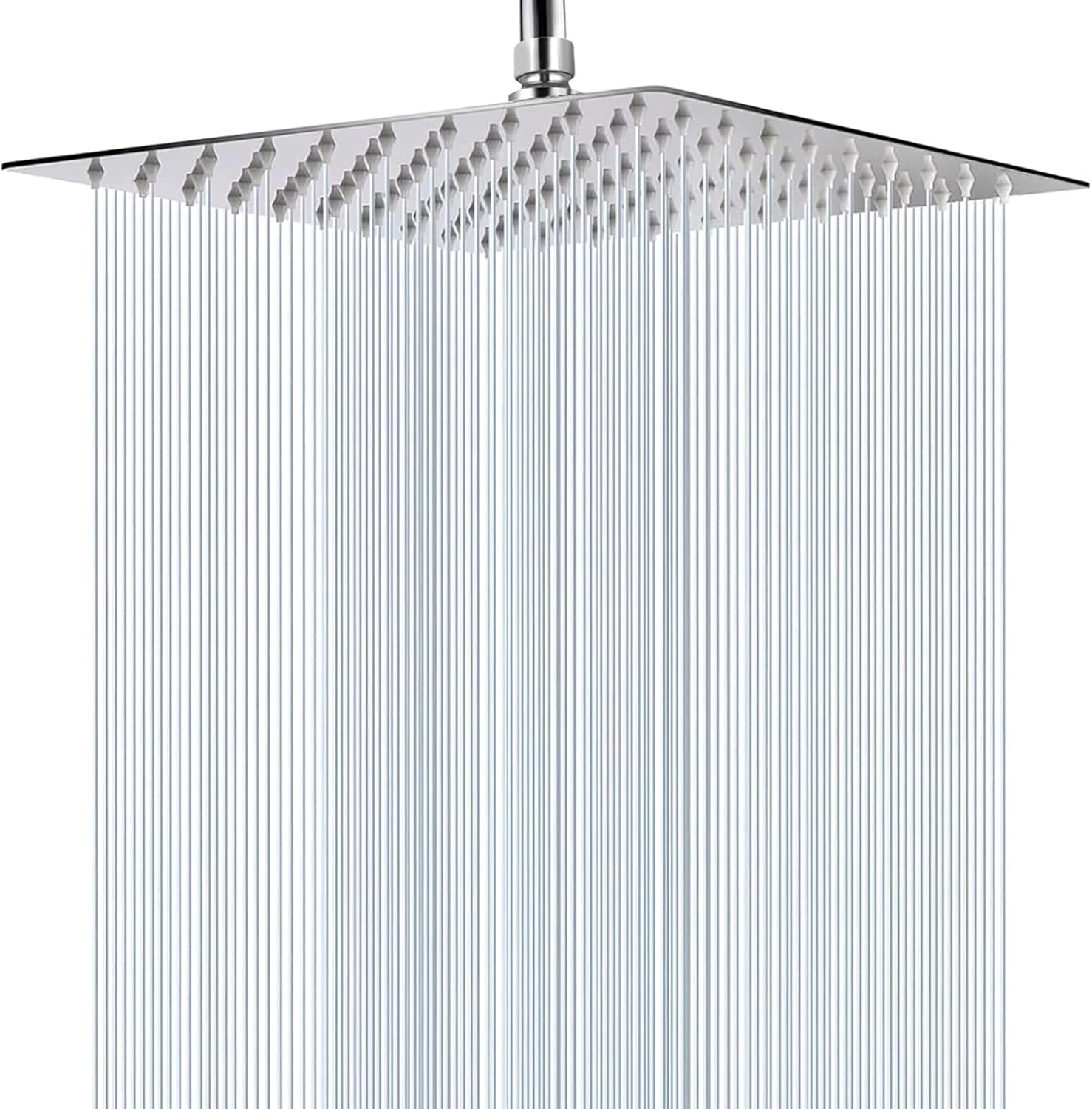 Rain Shower Head, WOOPHEN 12" High Flow Stainless Steel Square Rainfall ShowerHe...