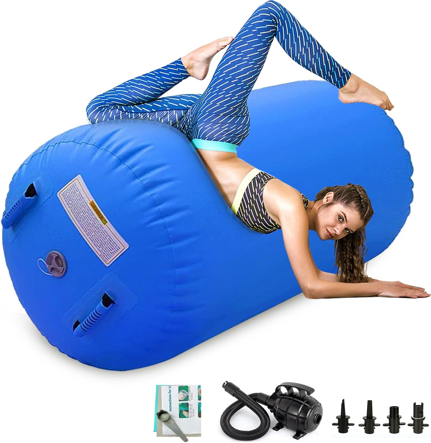 Air Roller Gymnastics Barrel Inflatable Tumbling Roller Air Mat Octagon Mat with...