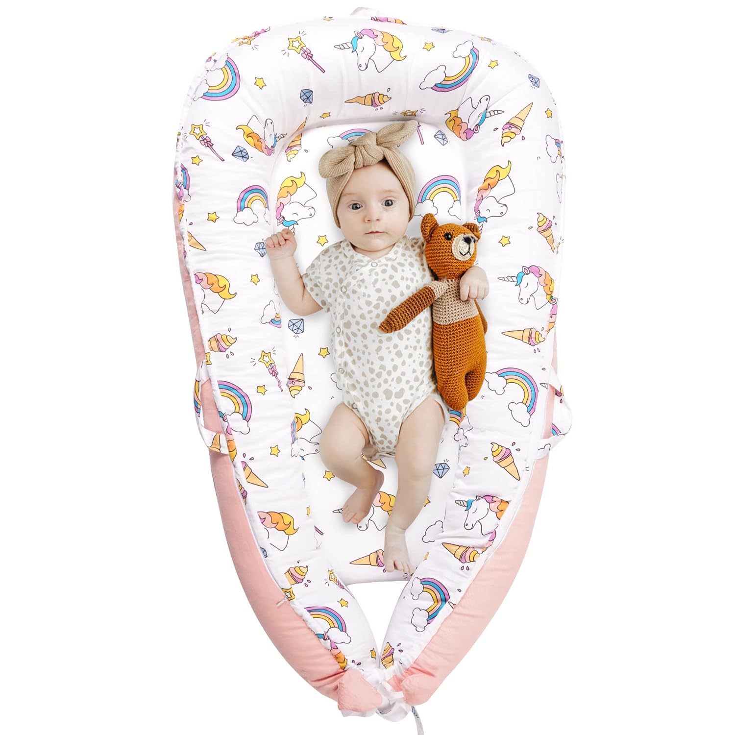 Baby Lounger for Newborn, Soft Breathable lounger Cover Fits 0-24 Months Newborn...