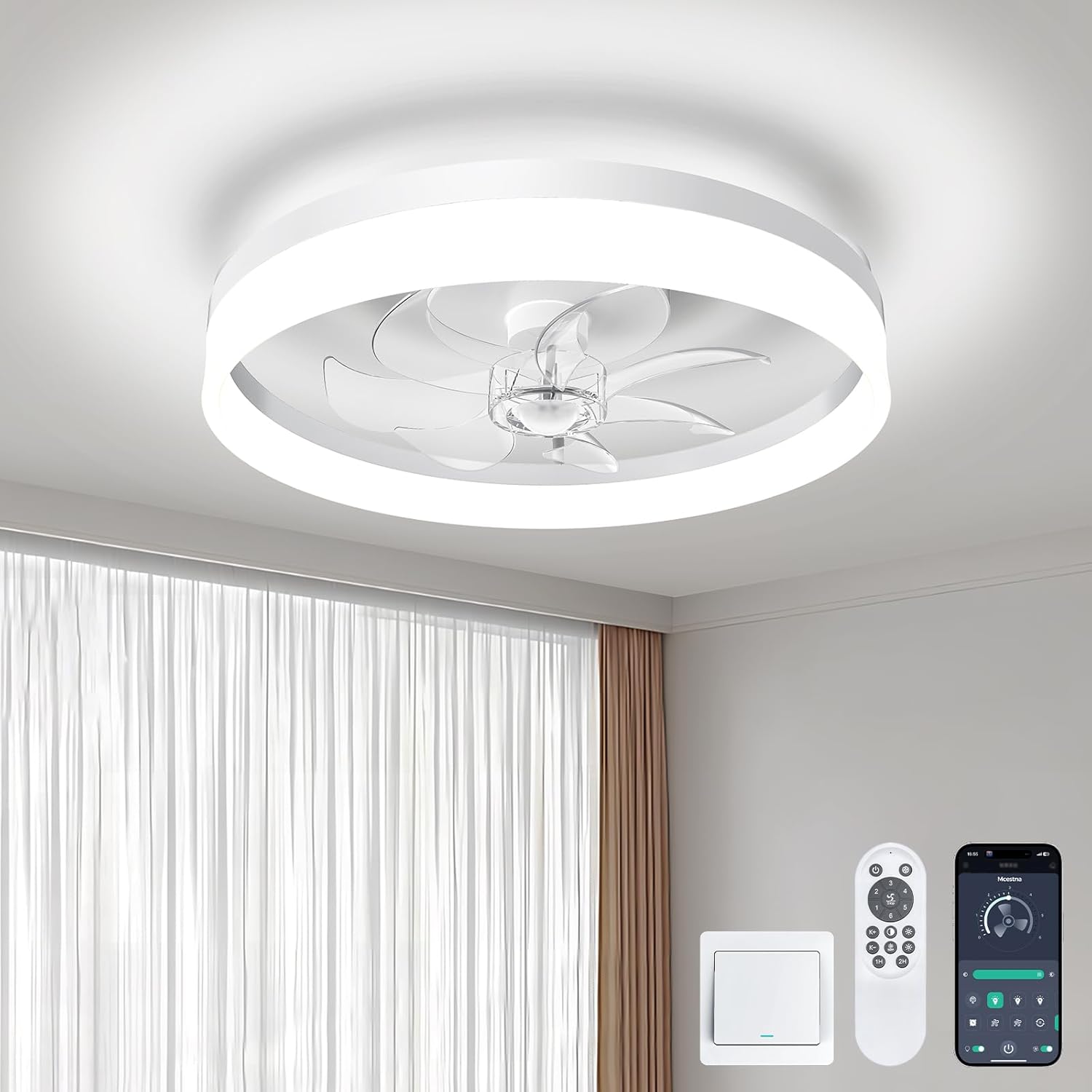 Low Profile Ceiling Fans, Special Ceiling Fans with Lights and Remote, Innovativ...