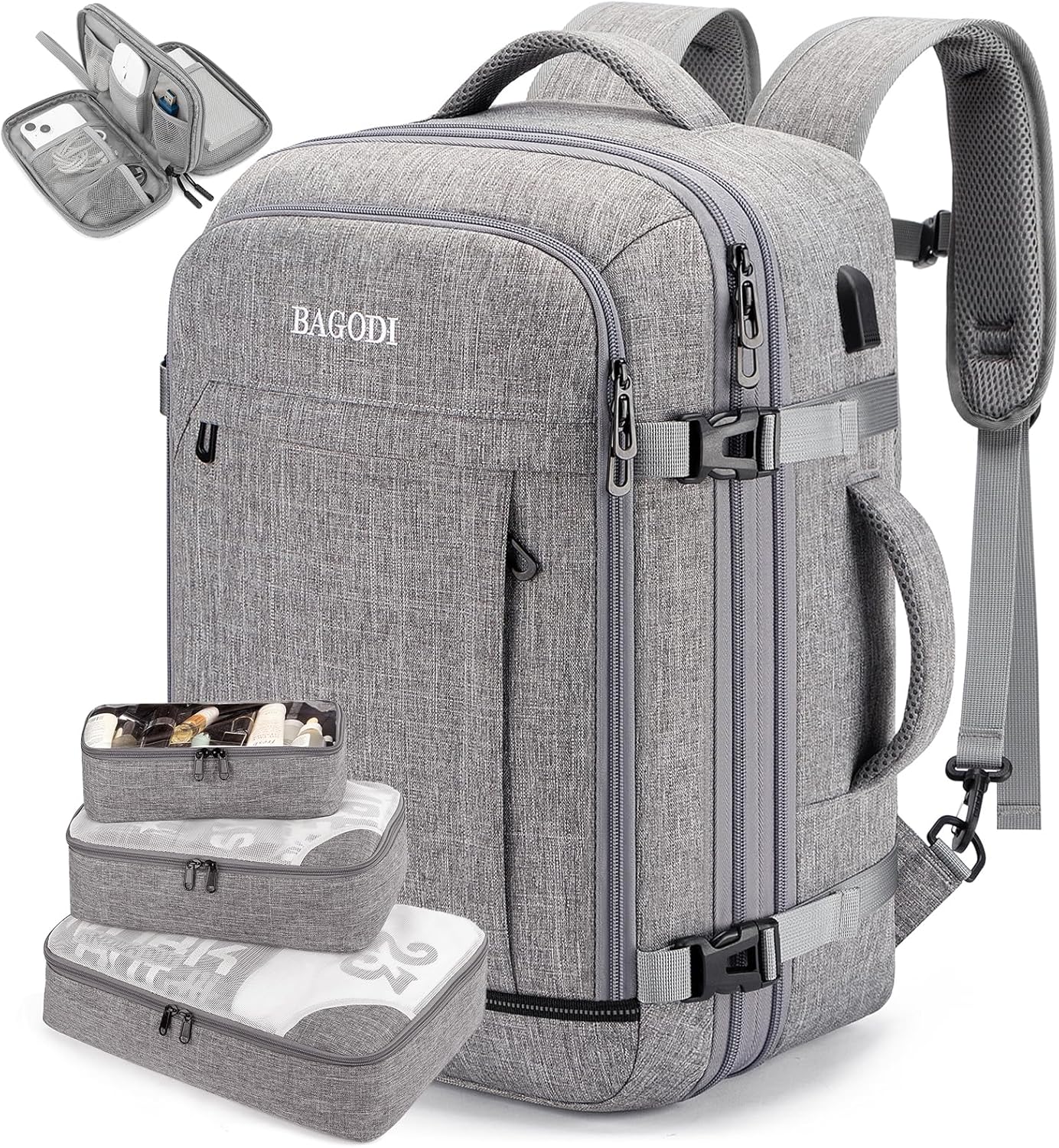 Carry On Backpack for Men Women, Unique 42L Flight Approved Travel Backpack with...