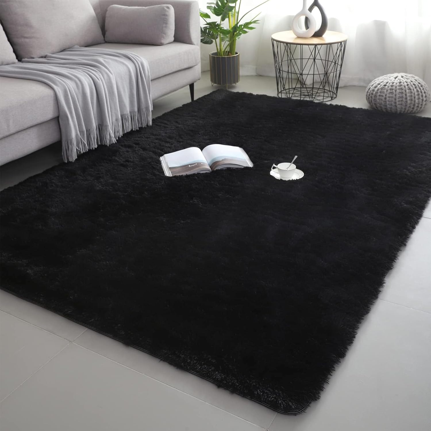 lekeplus Rugs Living Room Large Rugs Bedroom Anti Skid Rug Shaggy Soft Rug for L...