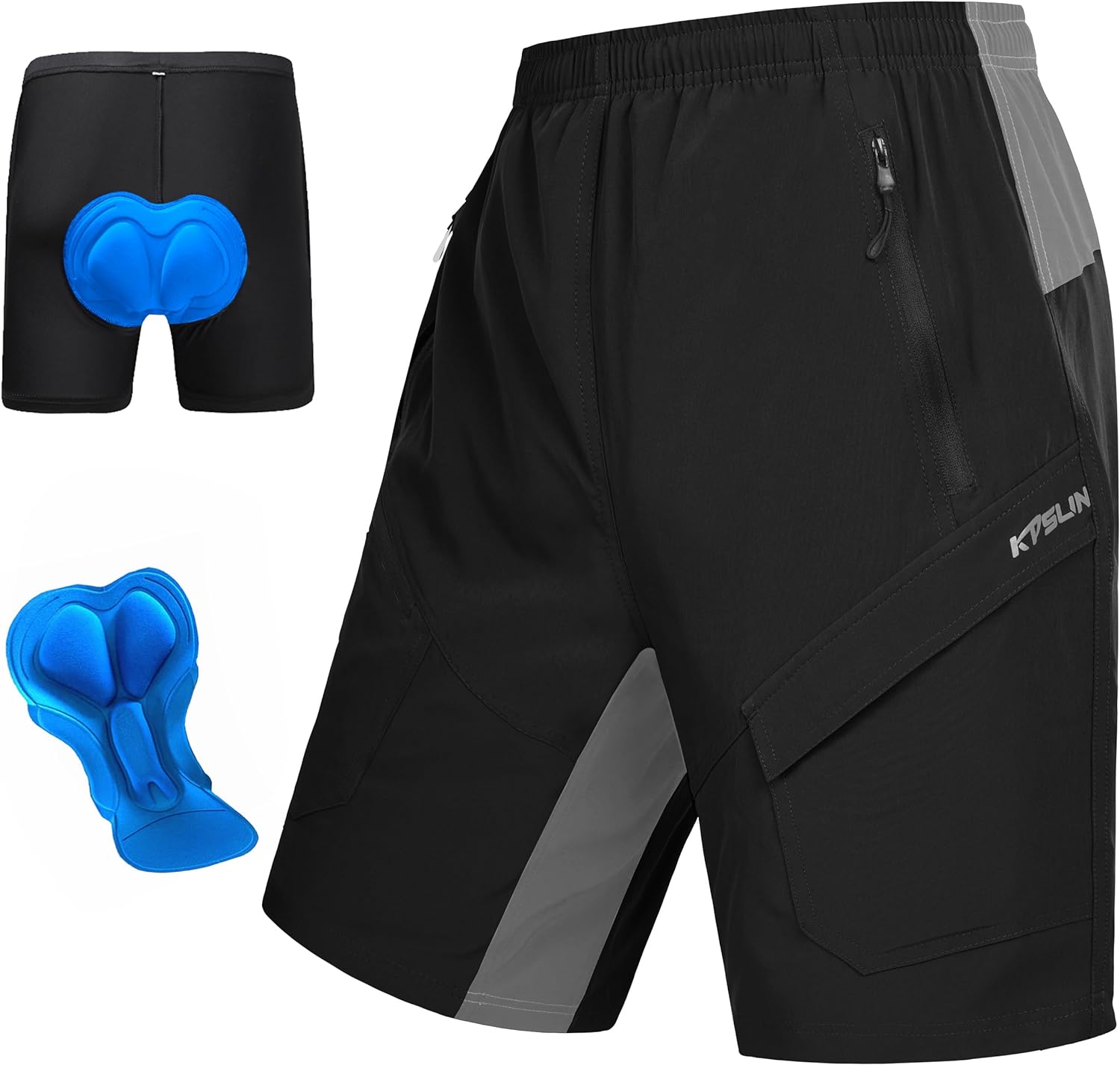 Men's Mountain Bike Shorts 3D Padded Baggy Bicycle Riding Cycling Shorts Quick D...